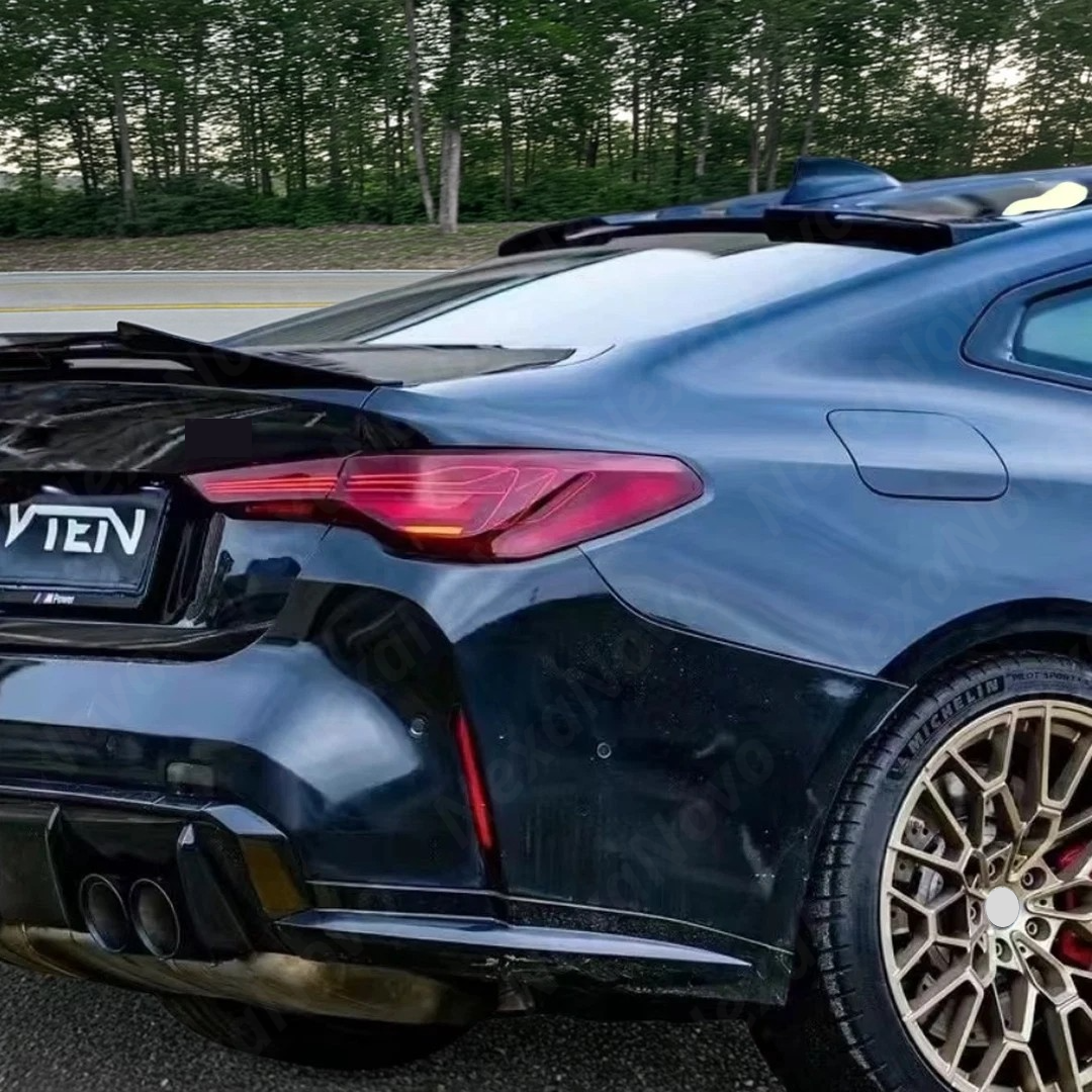 BMW G22 4 Series with an installed NaxaNovo VTEN rear roof spoiler.