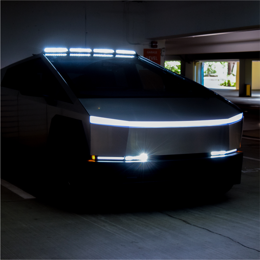 Fits Cybertruck 2024-2026 Glossy Black Roof Light Top Lamp Four Light Bars NexaNovo