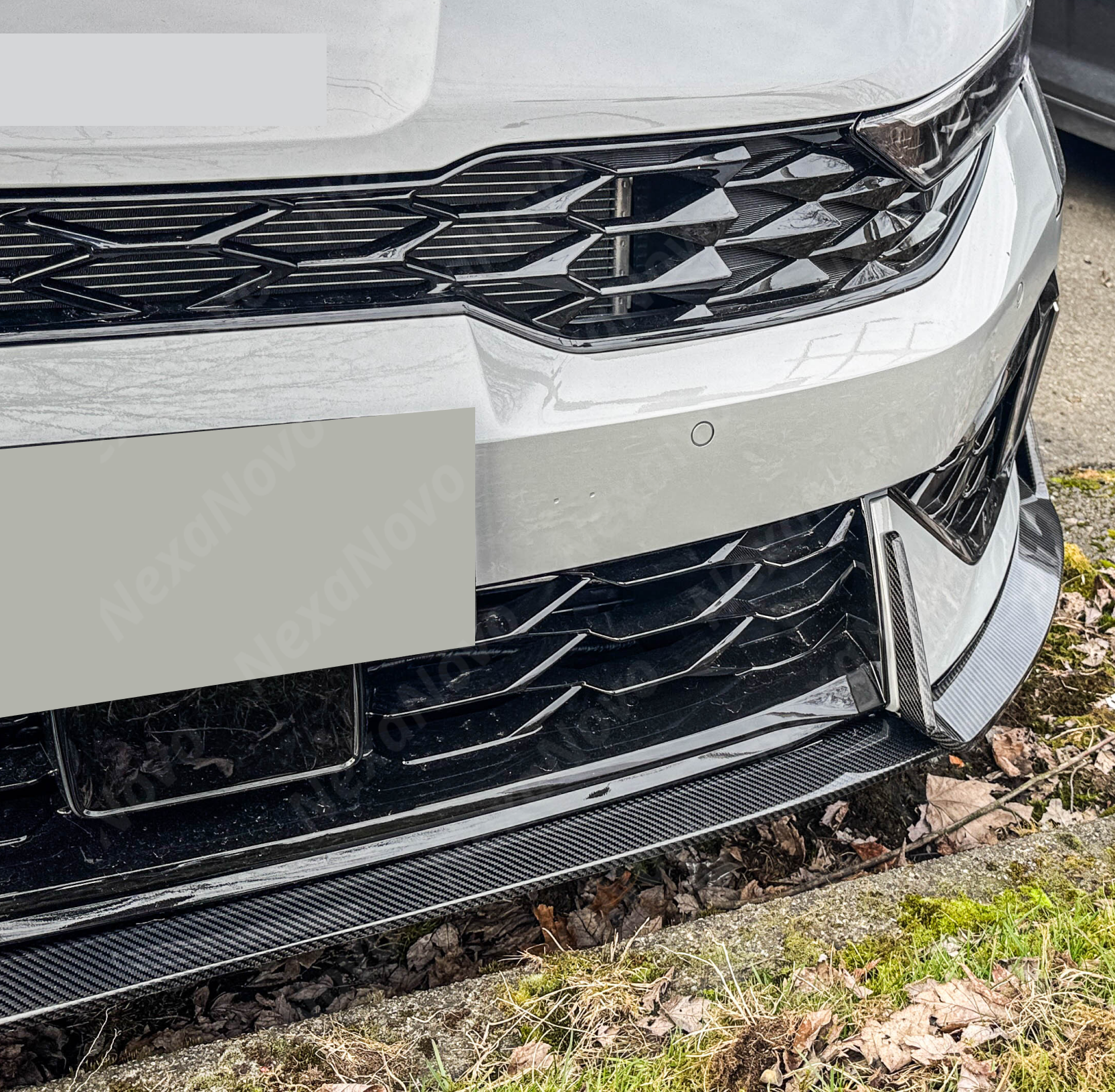 Real carbon fiber front splitter for 2025 Kia K5 by NexaNovo.