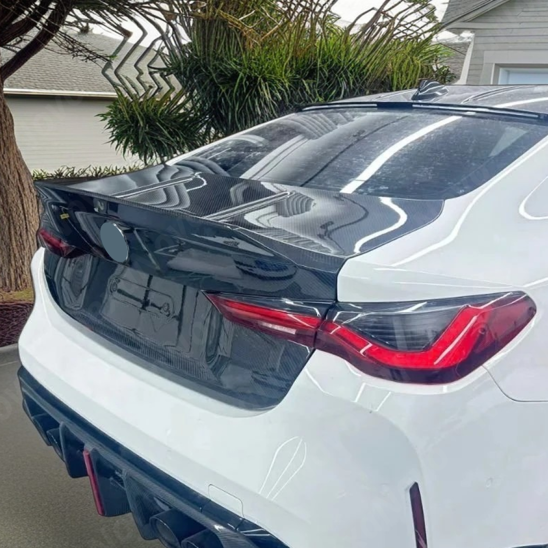 Real carbon fiber trunk for 2023 BMW G82 M4 high-performance upgrade by NexaNovo.