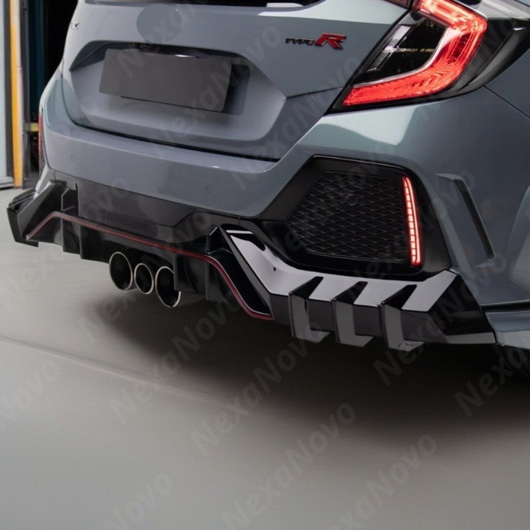 High-performance real carbon fiber lower diffuser for 2018 Honda Civic Type R Special Edition by NexaNovo