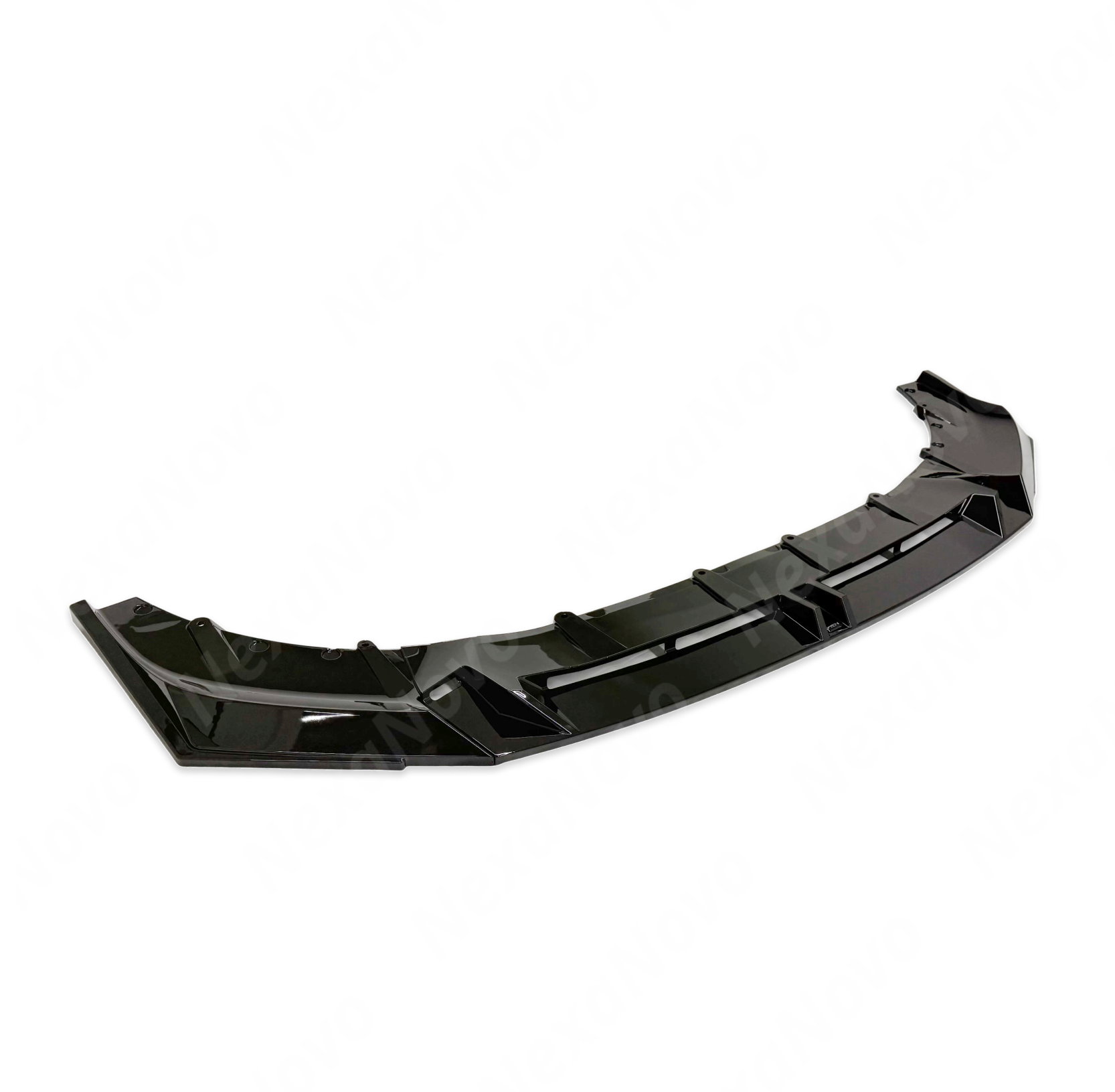 Fits BMW 540i Sedan 2024, 2025 front spoiler lip in V style gloss black finish by NexaNovo.