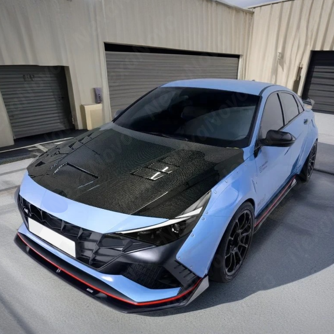 Performance carbon fiber front engine hood for 2025 Hyundai Elantra N by NexaNovo