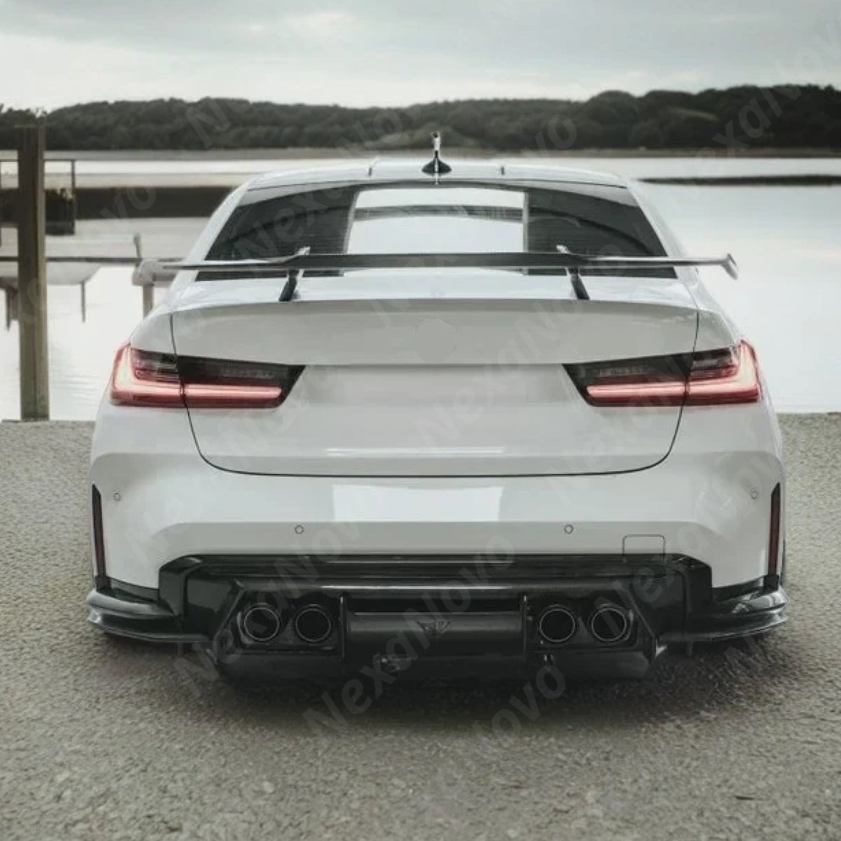 High-performance carbon fiber trunk wing spoiler for 2021 BMW M4 by NexaNovo.