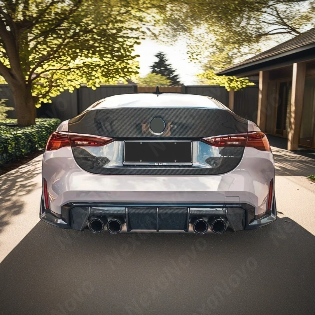 High-performance real carbon fiber trunk lid for 2024 BMW G22 M440i xDrive Coupe by NexaNovo.