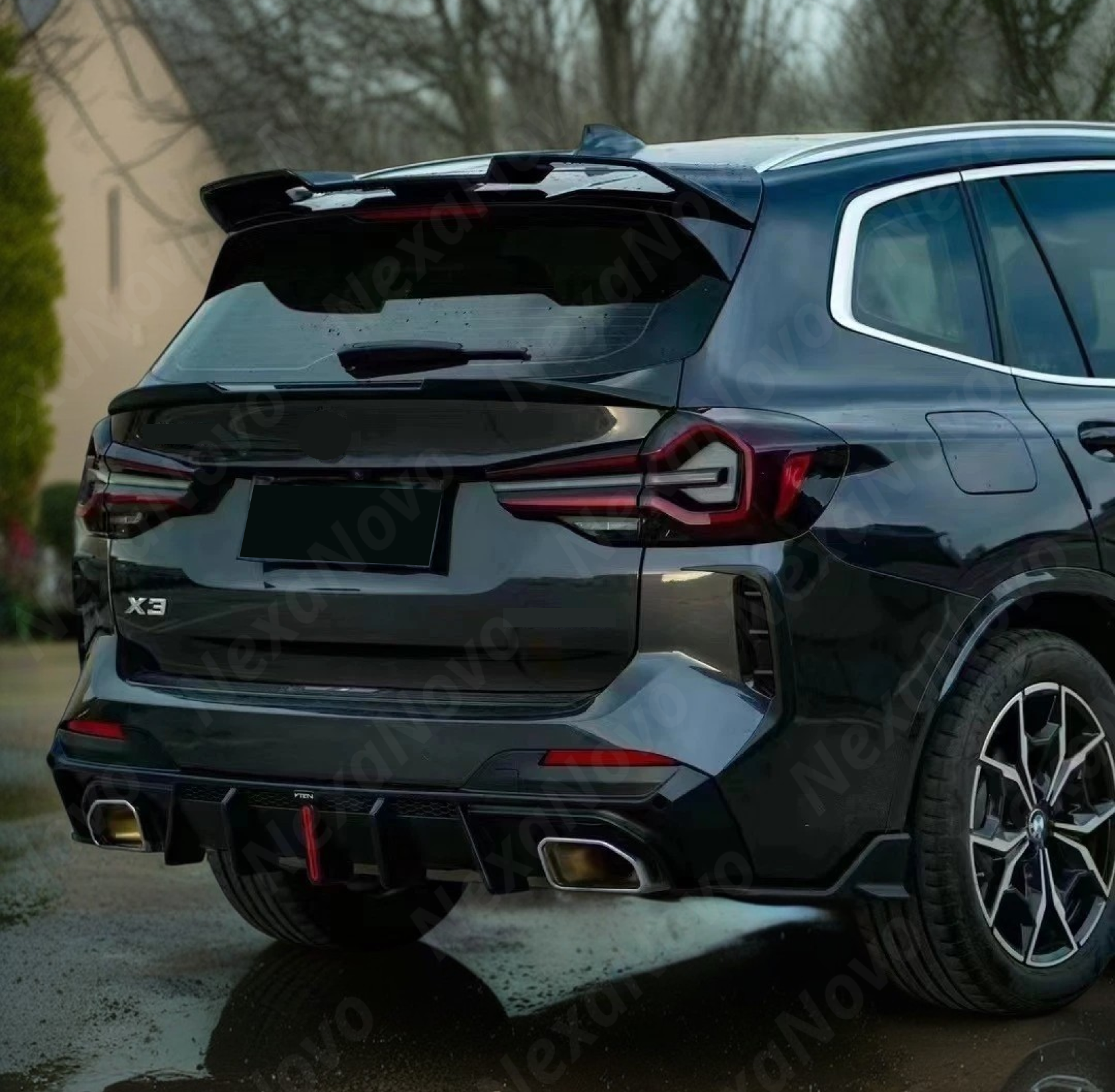 Gloss black mid wing spoiler for BMW X3 G01 LCI 2022-2024 by NexaNovo.