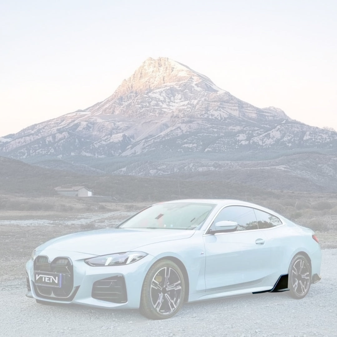 Gloss black Nexanovo VTEN side skirts enhancing a BMW 4 Series