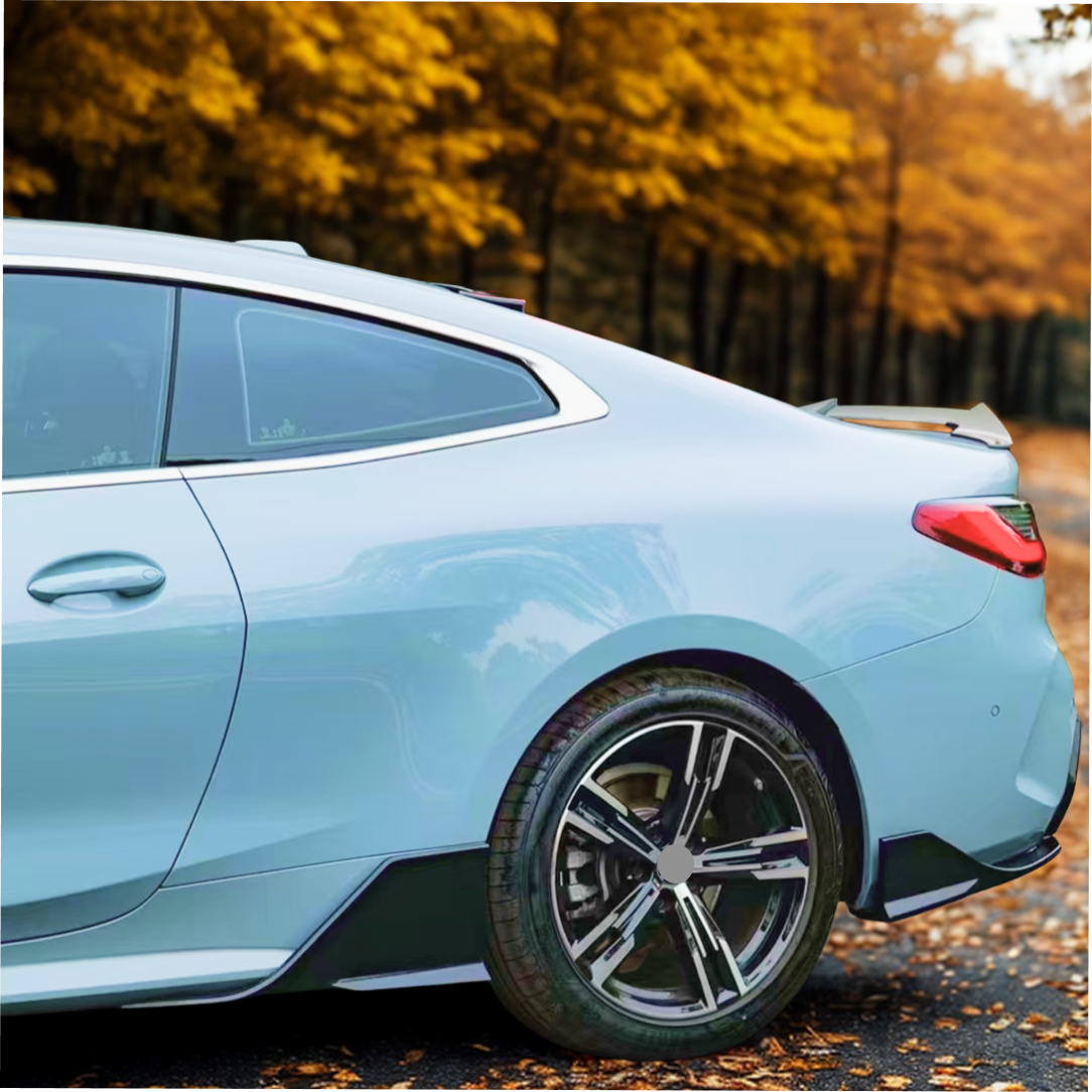 Gloss black Nexanovo VTEN side skirts enhancing a BMW 4 Series