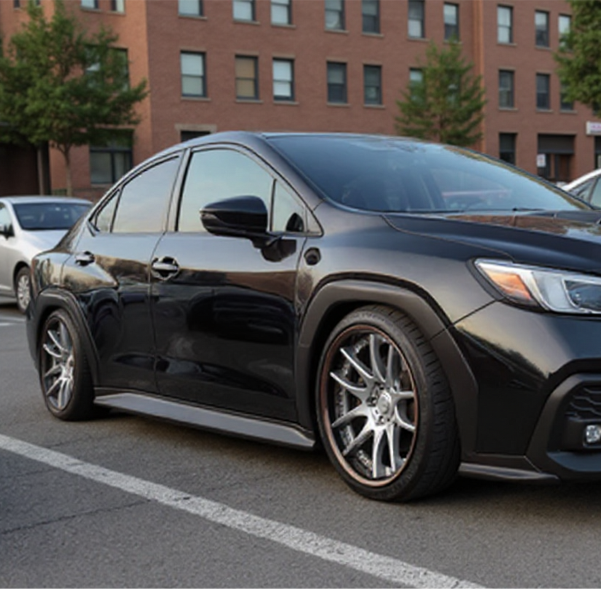 Subaru WRX Nexanovo wide body fender flares, primer finish