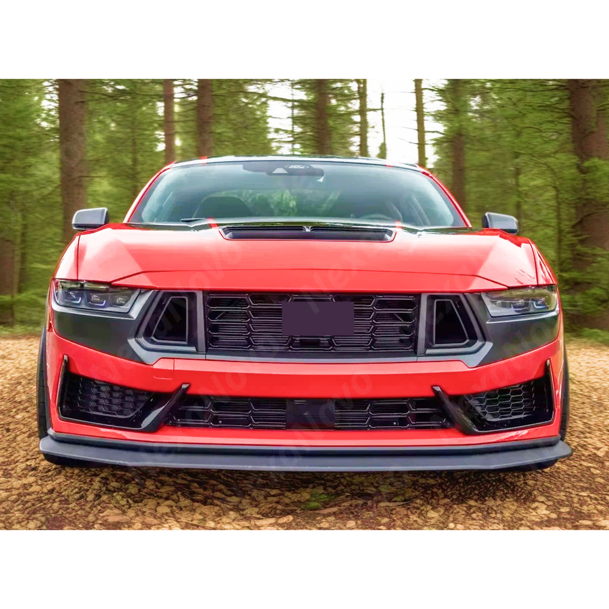 Durable Primer Front Bumper Cover with Grilles for 2025 Mustang Dark Horse by NexaNovo