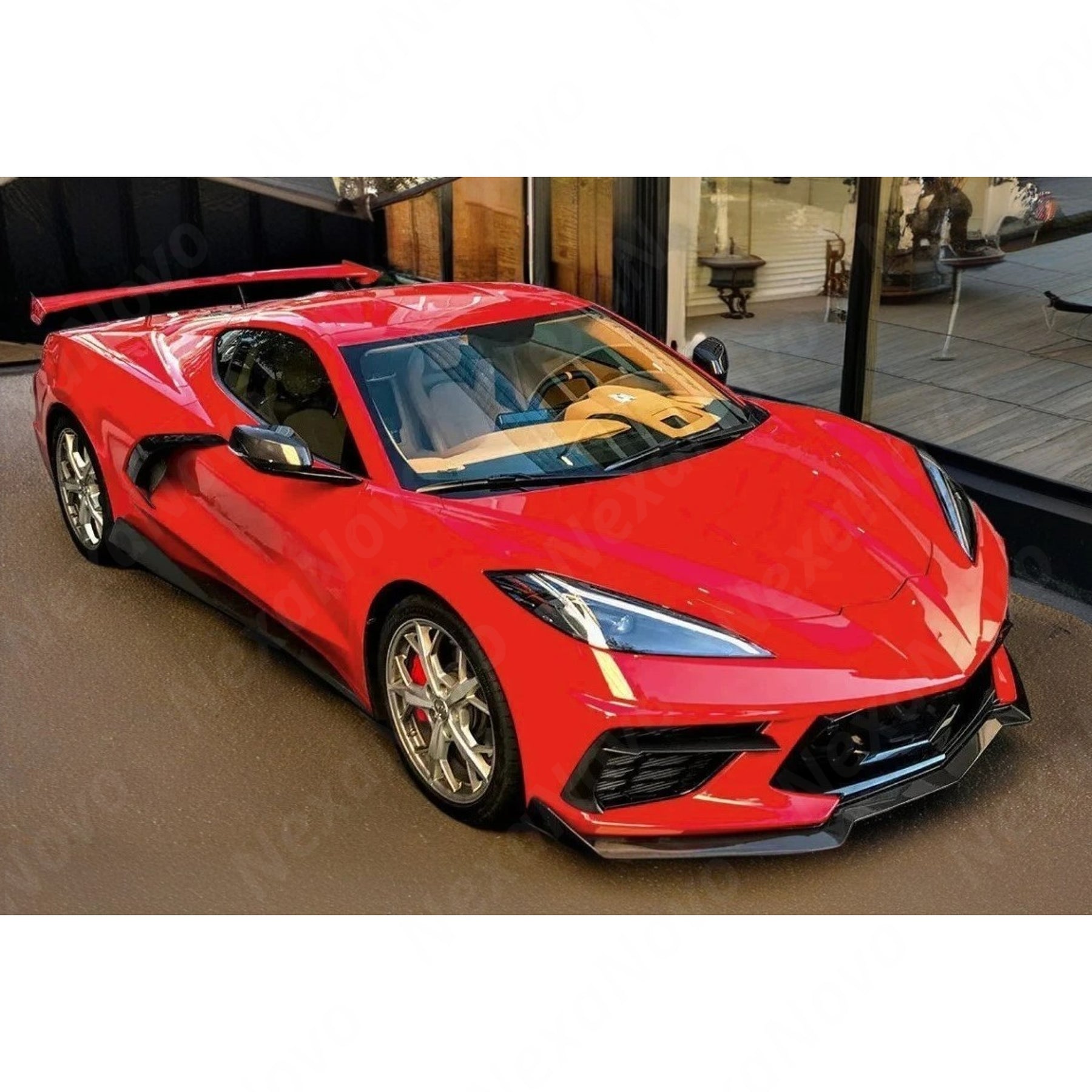 Real Carbon Fiber Side Skirt Extensions Body Kit for 2022 Chevrolet Corvette C8 NexaNovo