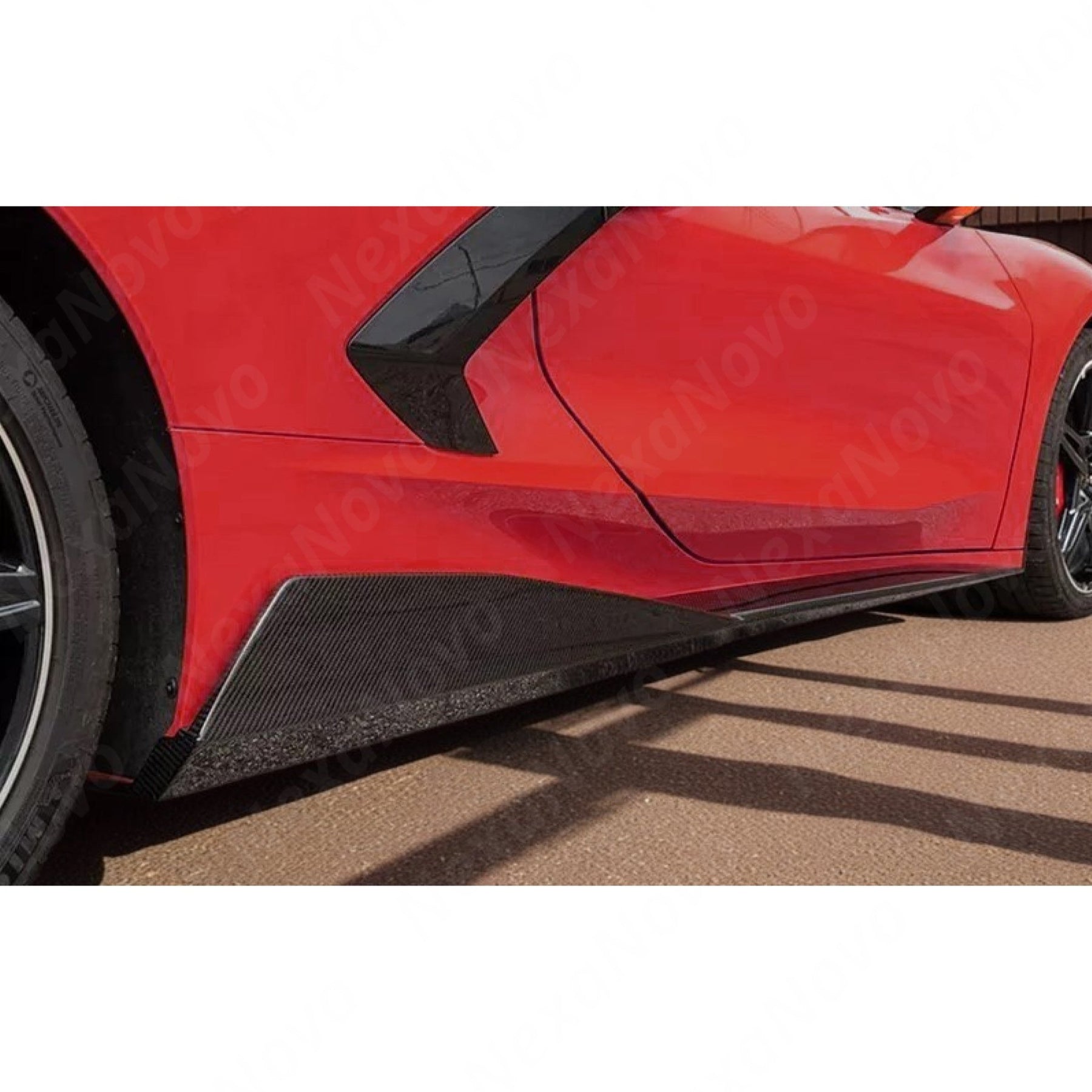 2020 Chevrolet Corvette C8 Real Carbon Fiber Car Skirt NexaNovo
