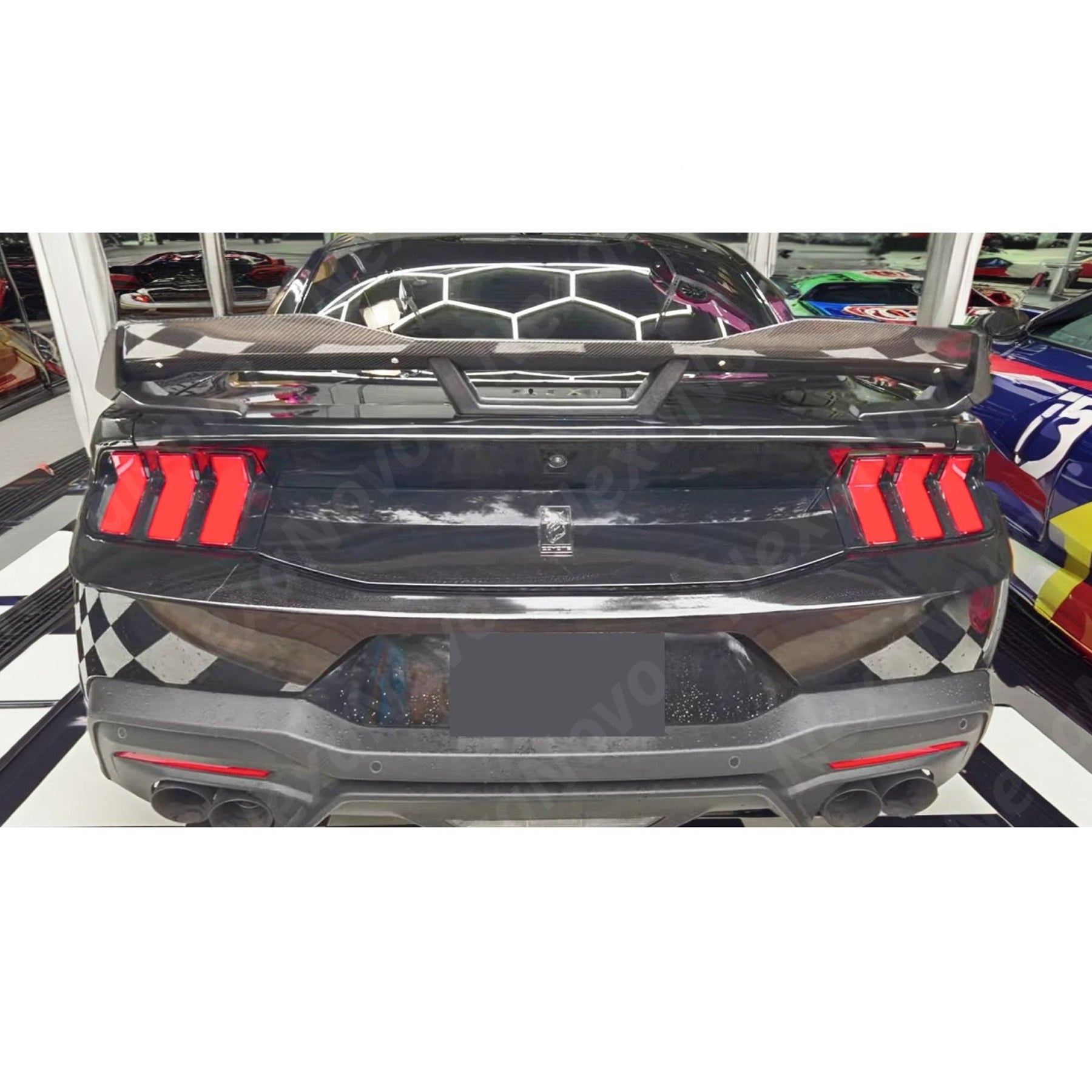 High-Performance DH Style Rear Gurney Flap Spoiler for 2024 Mustang Dark Horse Coupe by NexaNovo