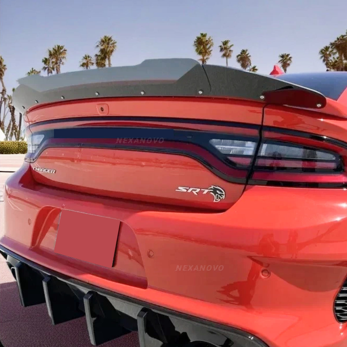 Rear Wickerbill Spoiler Decklid Flap and Rear Trunk Lid Spoiler Wing for 2020 Dodge Charger NexaNovo