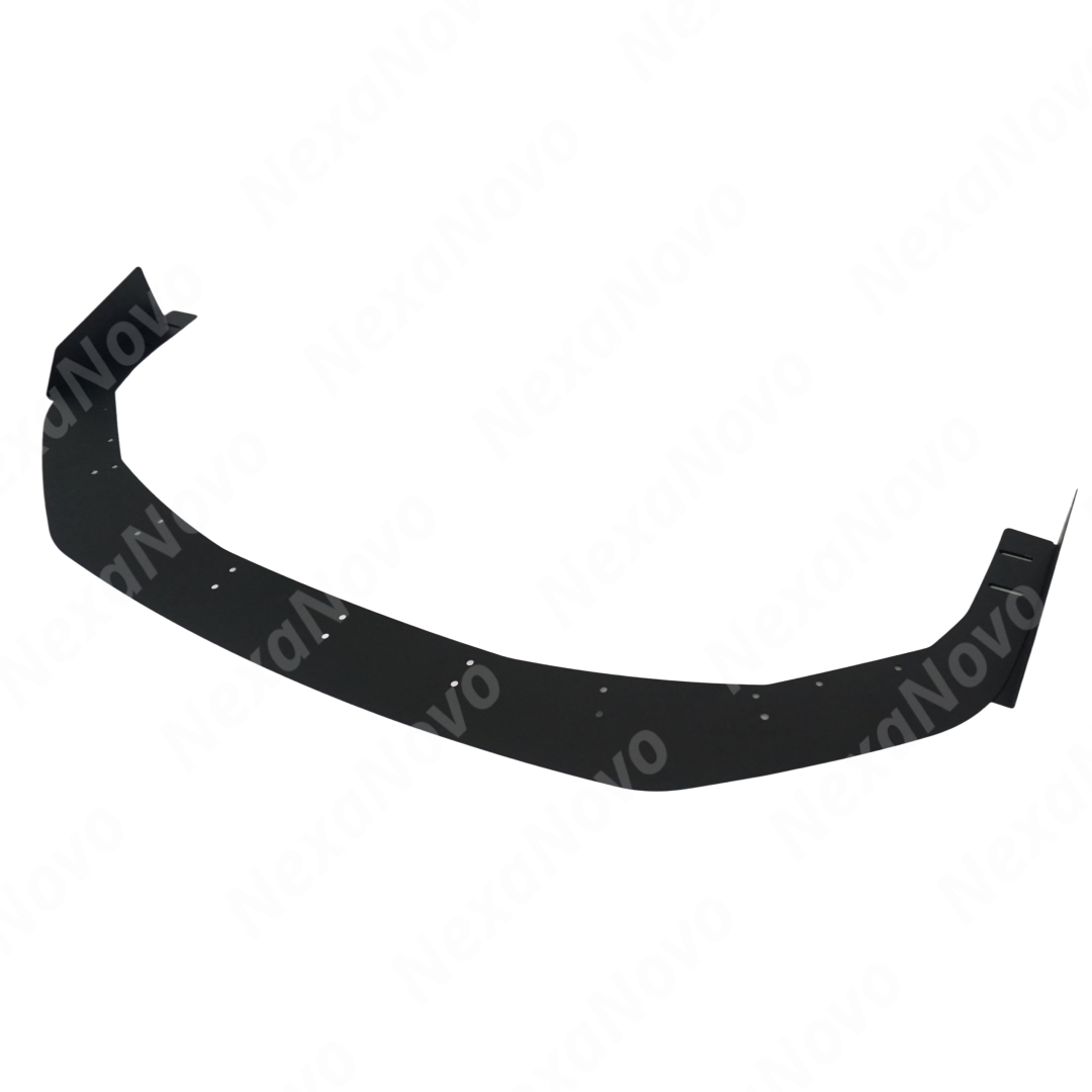 Close-up of the NexaNovo aluminum front lip's design on WRX VB