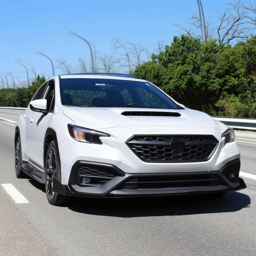 Matte black NexaNovo aluminum front lip kit for Subaru WRX VB 2021-2025