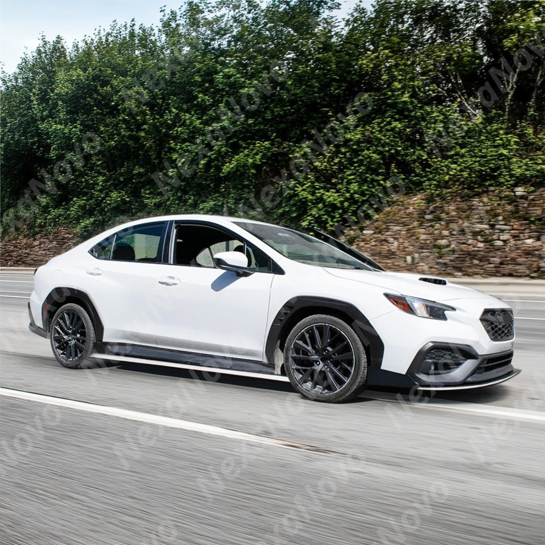 Full front view of a 2022 Subaru WRX VB with new NexaNovo front lip kit