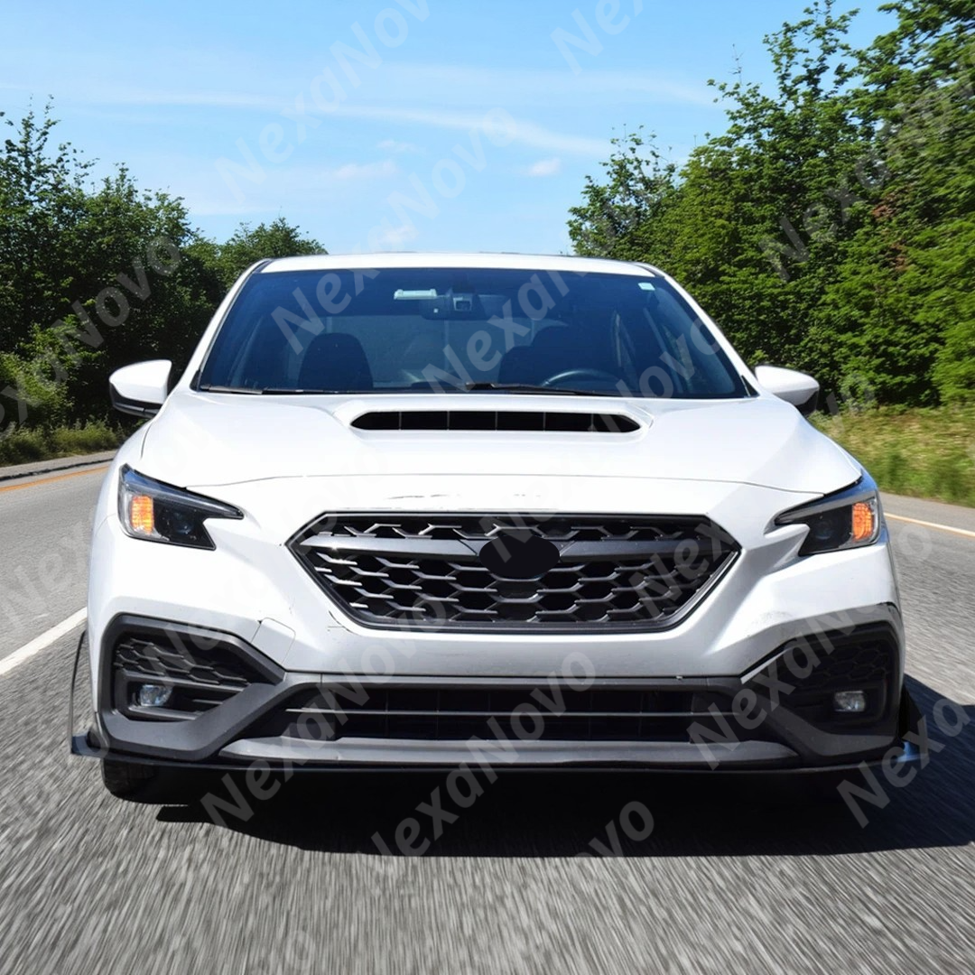 Sleek NexaNovo adjustable front lip installed on a Subaru WRX VB