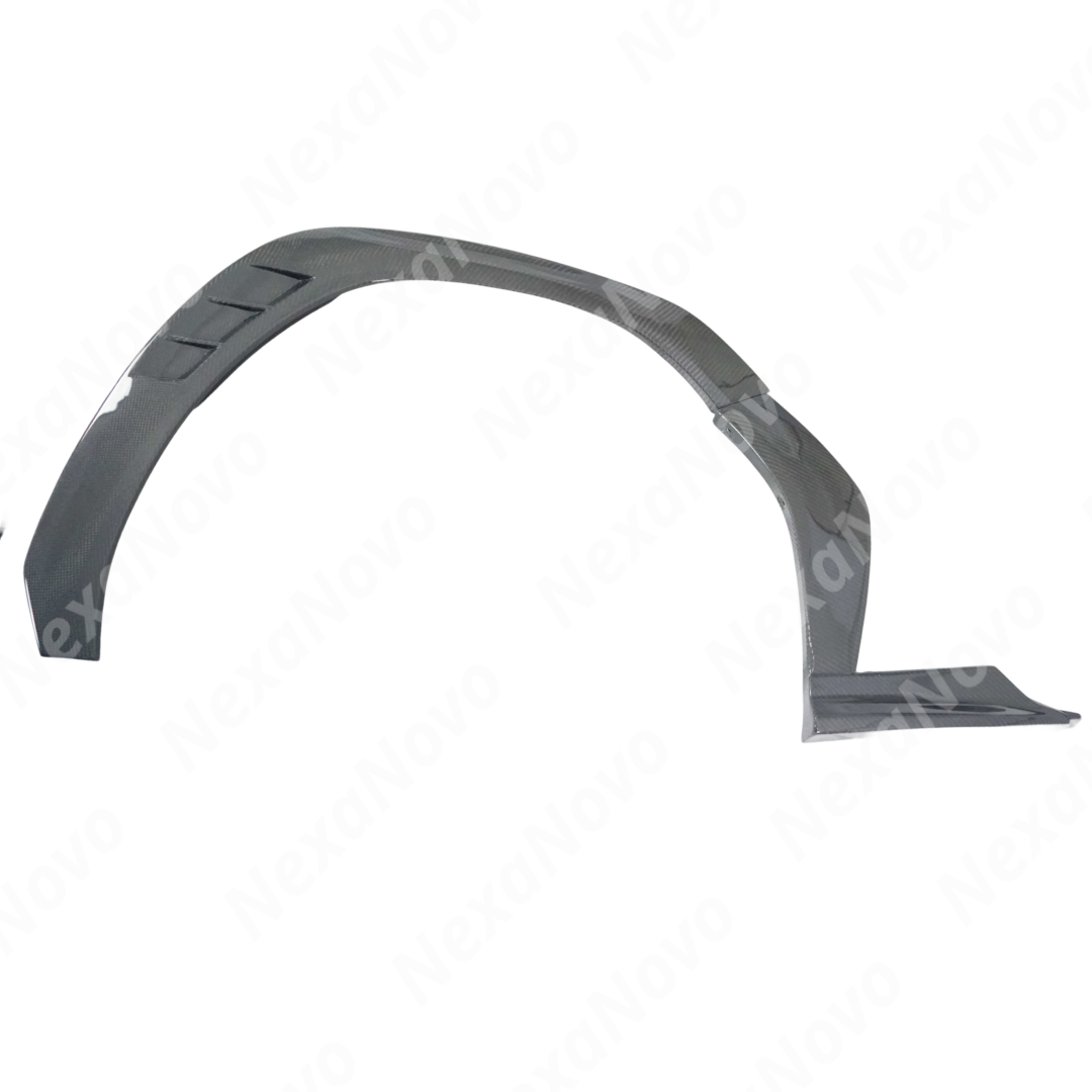 Rear view of uninstalled NexaNovo carbon fiber trims showing mounting points