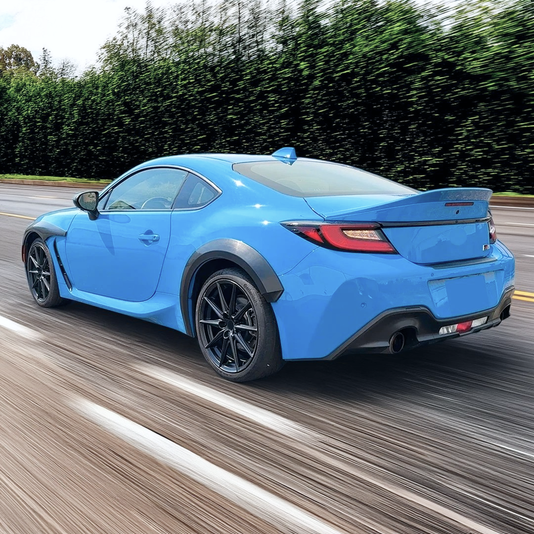 Close-up of the textured finish on the NexaNovo GR86 fender flares