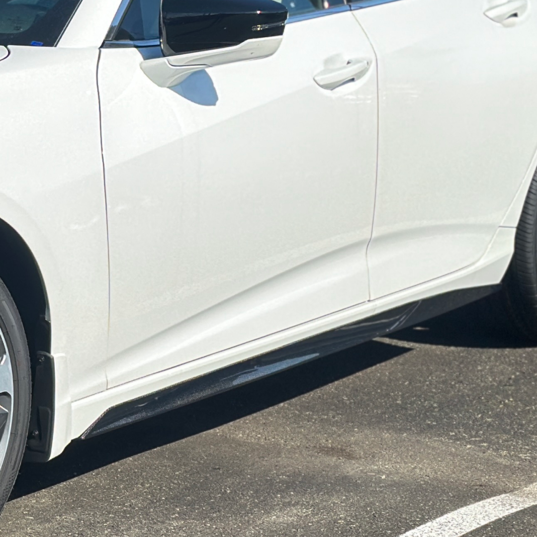 Real Carbon Fiber Side Body Skirt Splitter Bottom Extension Lip Under Spoiler Rocker Panel Fits Acura TLX (2021-2025) NexaNovo