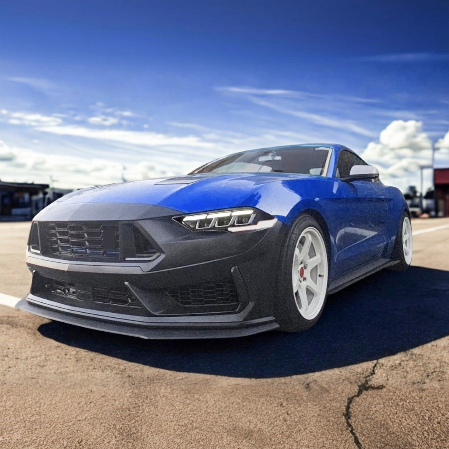 Dark Horse Style Front Bumper Cover Fascia Upper Lower Grilles Lip Body Kits For Ford Mustang (2018-2023) NexaNovo