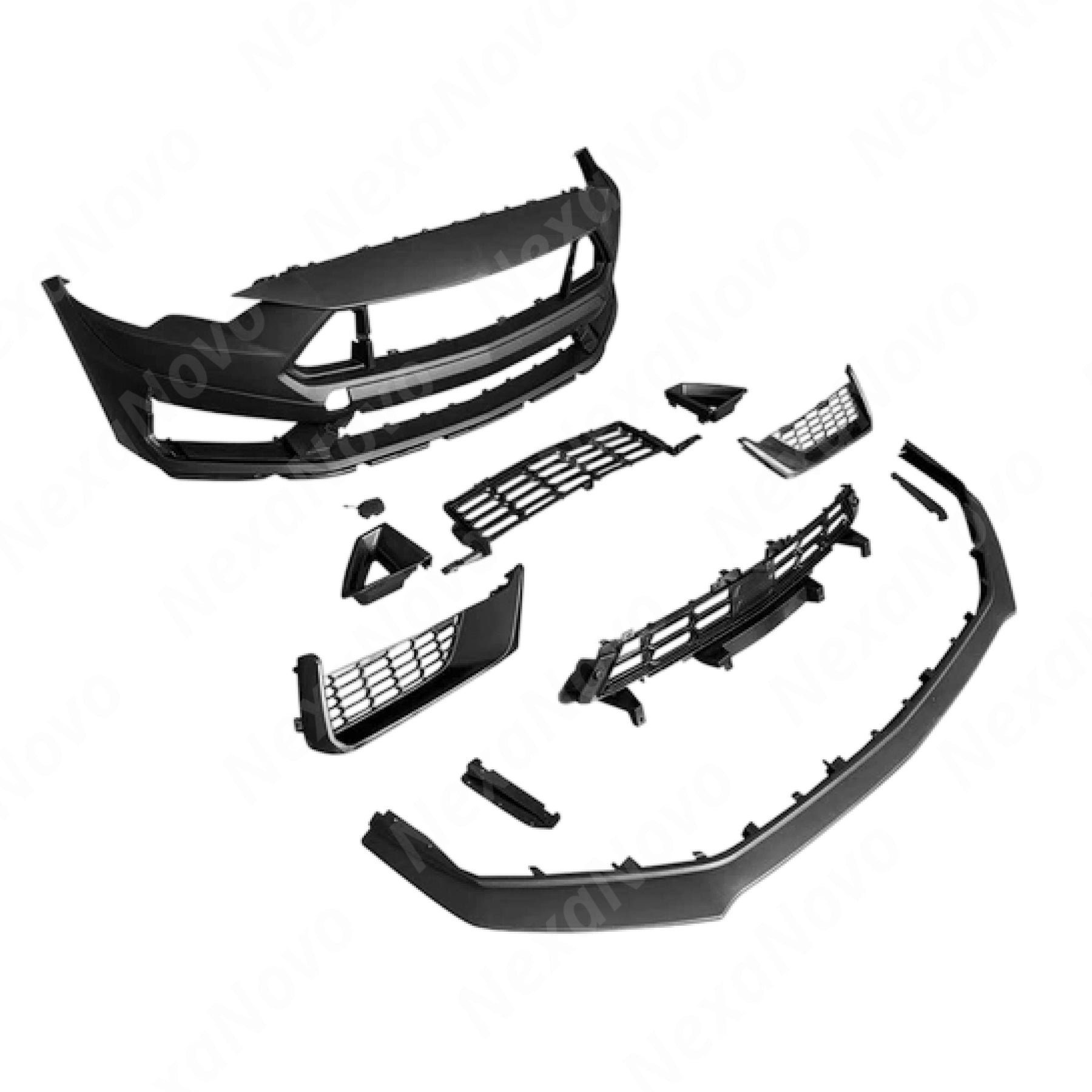 Dark Horse Style Front Bumper Cover Fascia Upper Lower Grilles Lip Body Kits For Ford Mustang (2018-2023) NexaNovo