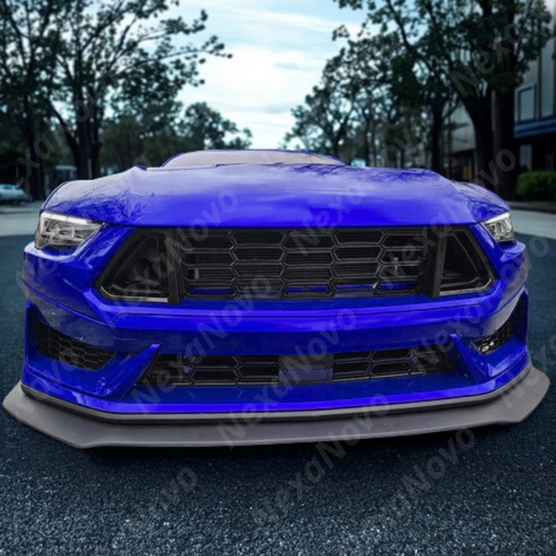 Dark Horse Style Front Bumper Cover Fascia Upper Lower Grilles Lip Body Kits For Ford Mustang (2018-2023) NexaNovo