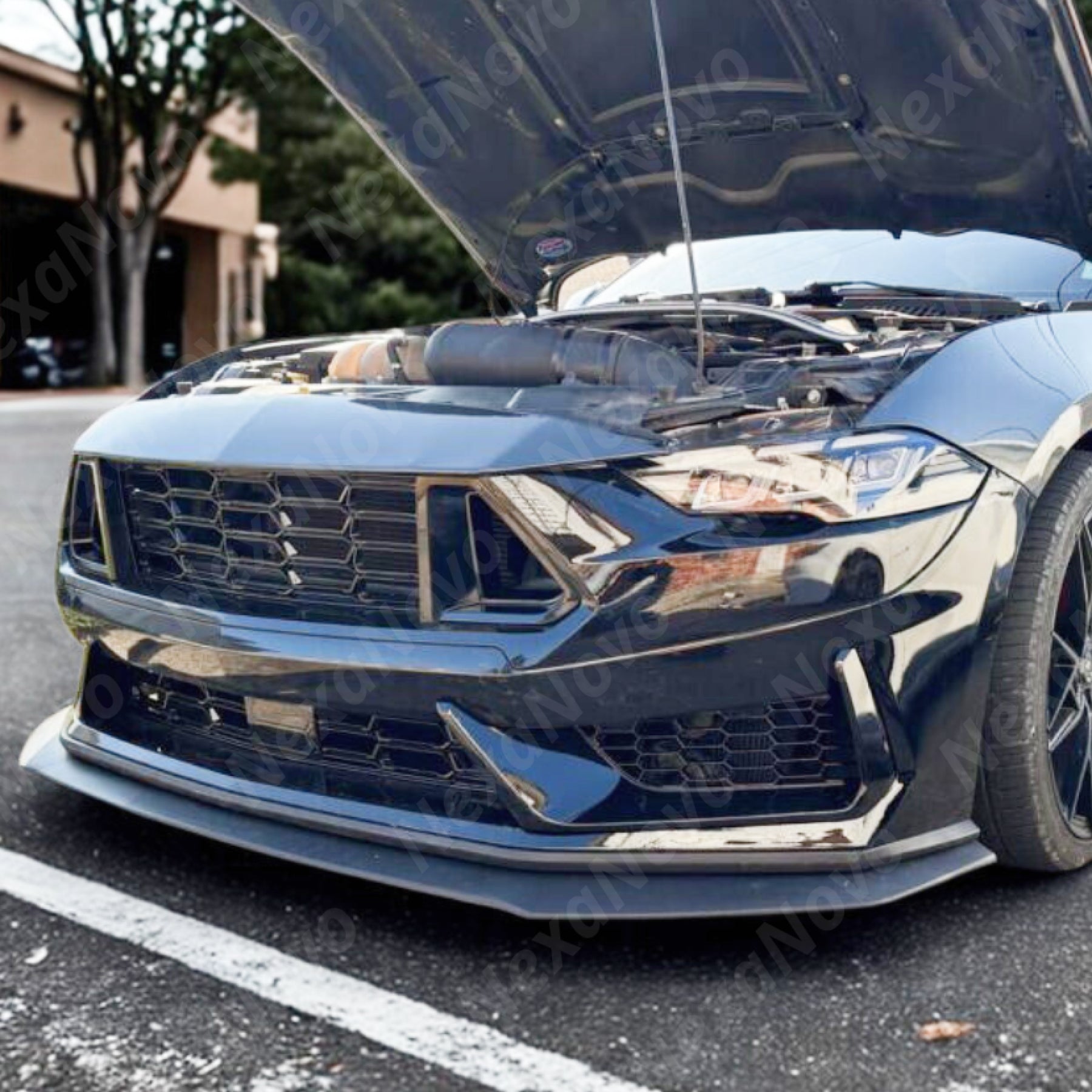 Dark Horse Style Front Bumper Cover Fascia Upper Lower Grilles Lip Body Kits For Ford Mustang (2018-2023) NexaNovo