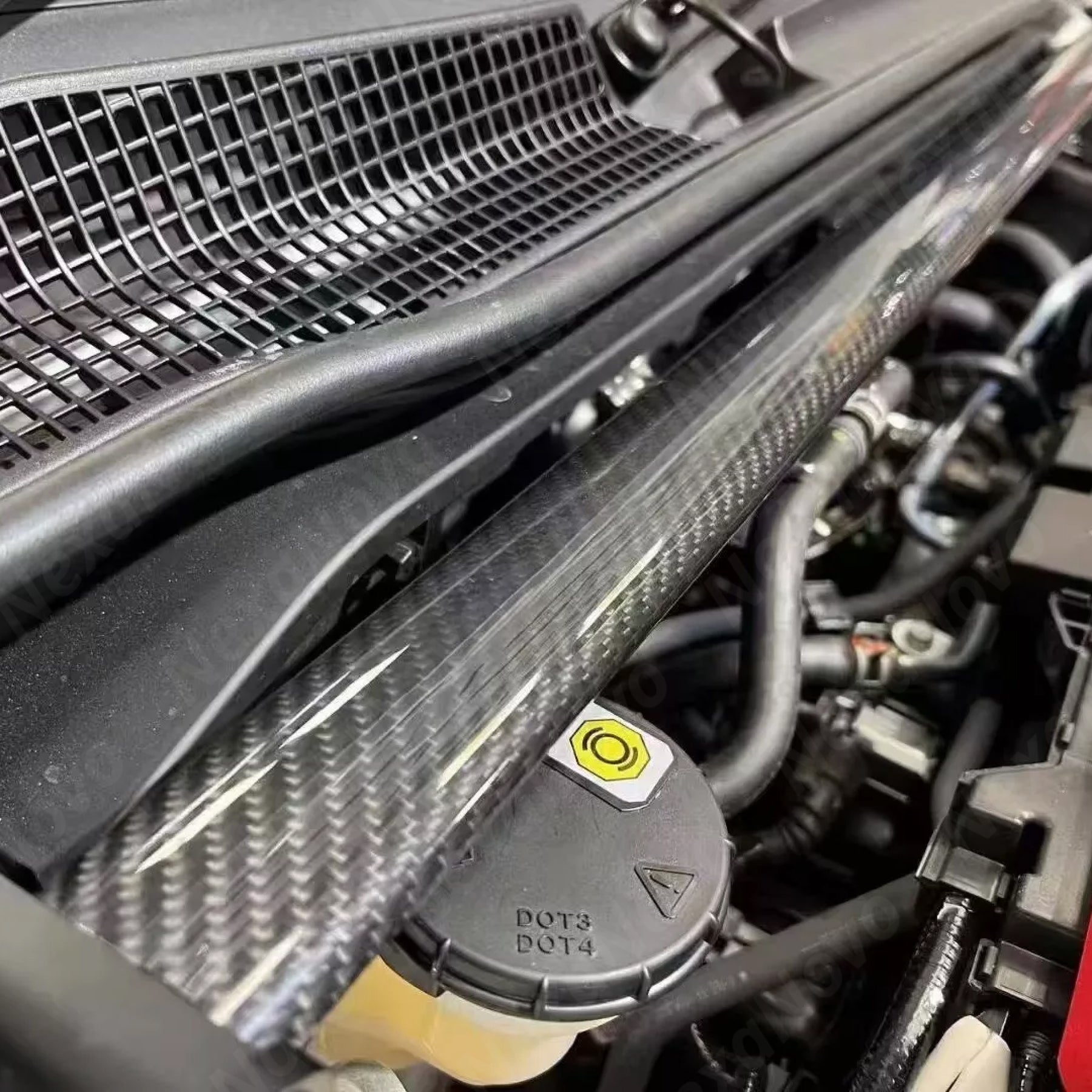 TCR Style Tuning Dry Carbon Fiber Front Strut Tower Top Brace Bar For FL5 Honda Civic Type R (2023–2025) NexaNovo