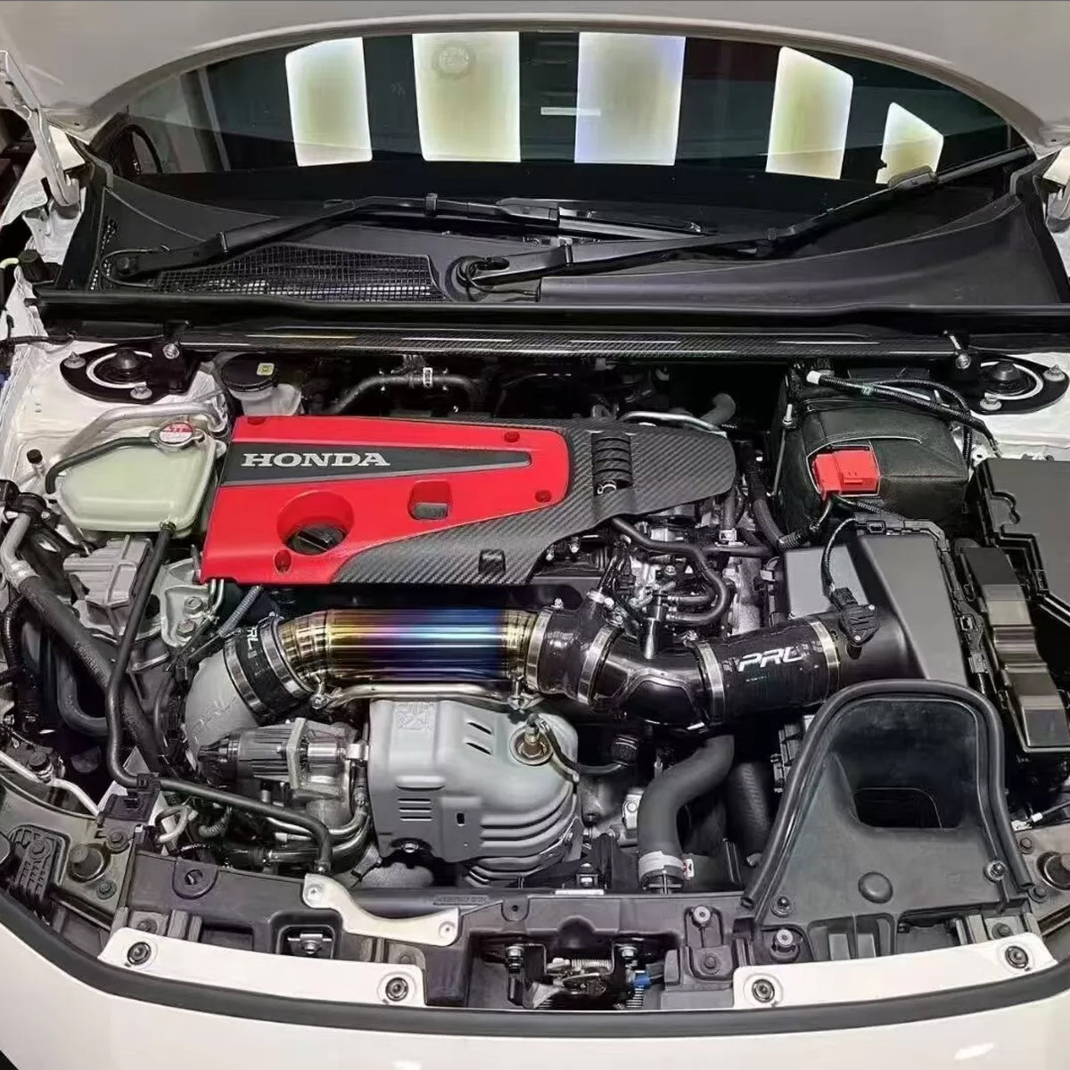 TCR Style Tuning Dry Carbon Fiber Front Strut Tower Top Brace Bar For FL5 Honda Civic Type R (2023–2025) NexaNovo