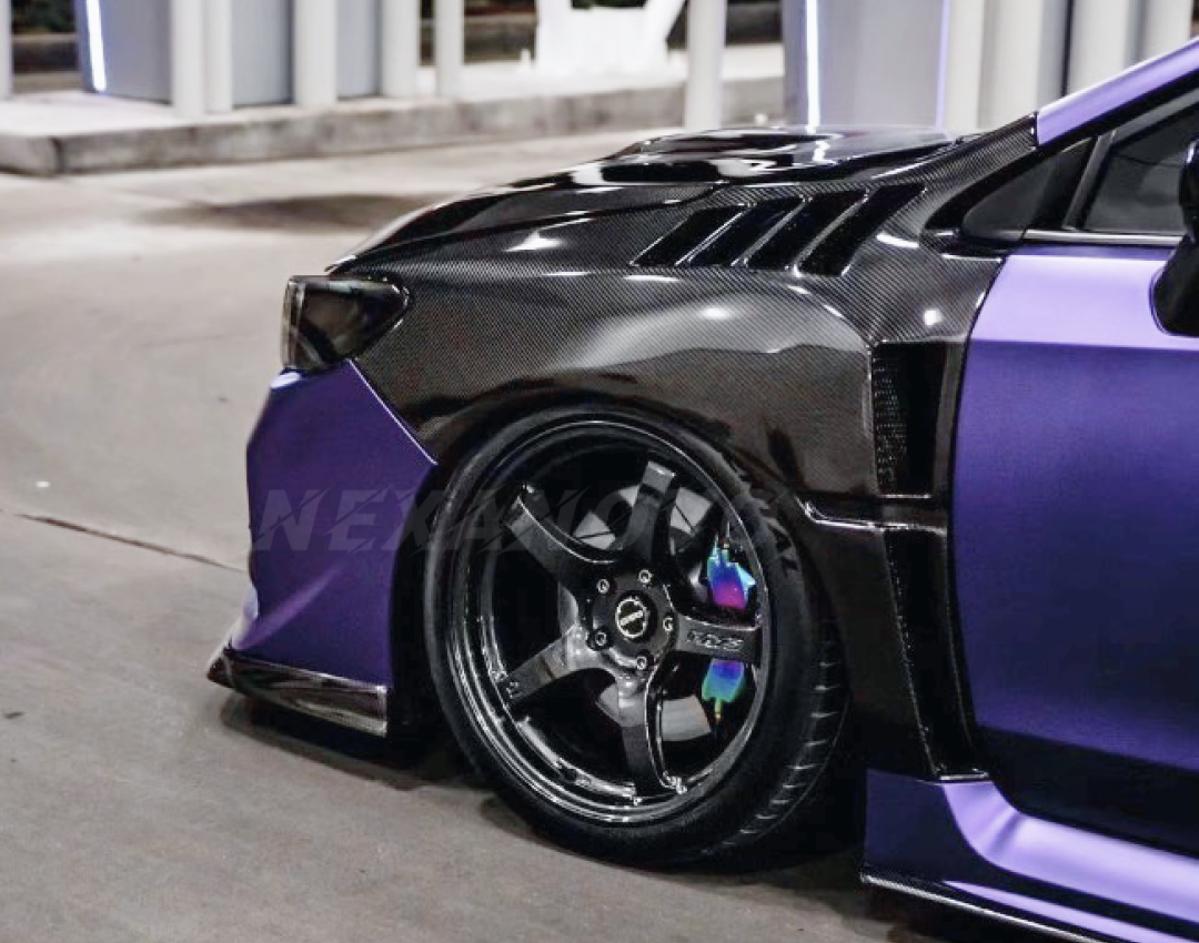 2018 Subaru WRX STI real carbon fiber front side vented fender panel by NexaNovo