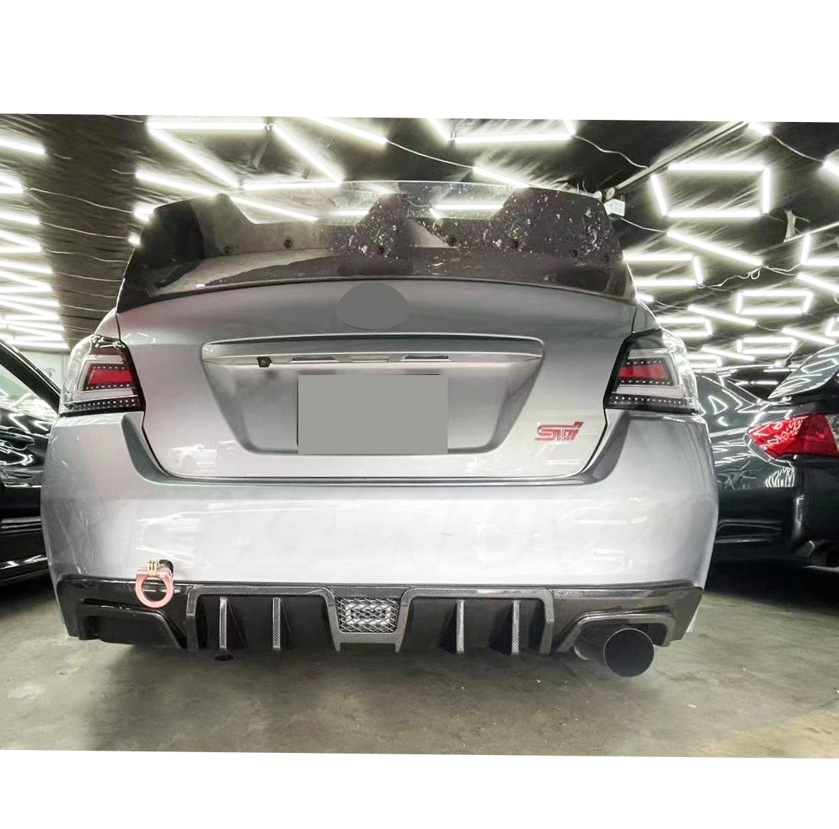 2020 Subaru WRX STI NexaNovo carbon fiber shark fin style rear diffuser
