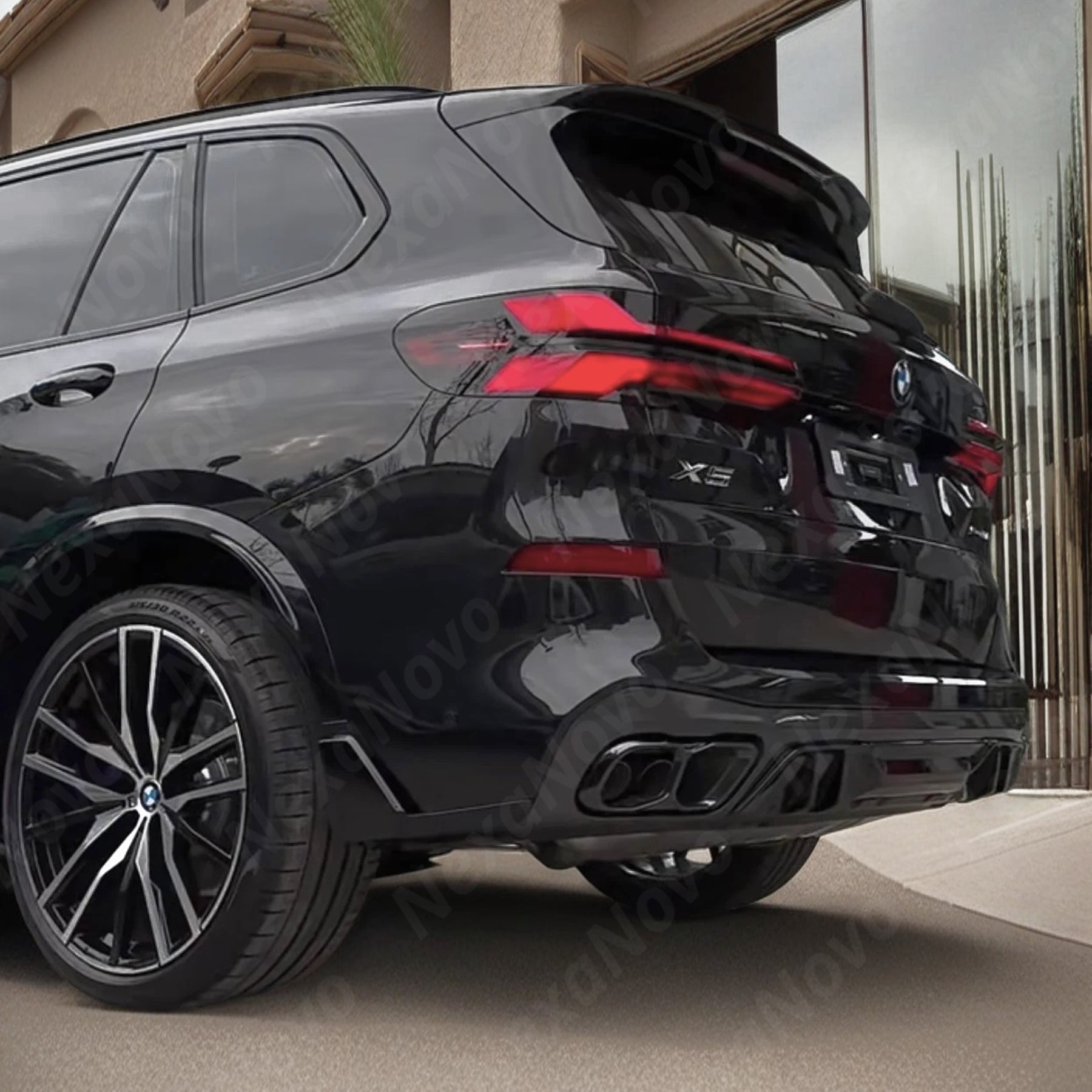 Gloss Black Rear Diffuser + Side Splitters Body Kit for BMW X5 (2019-2025) NexaNovo