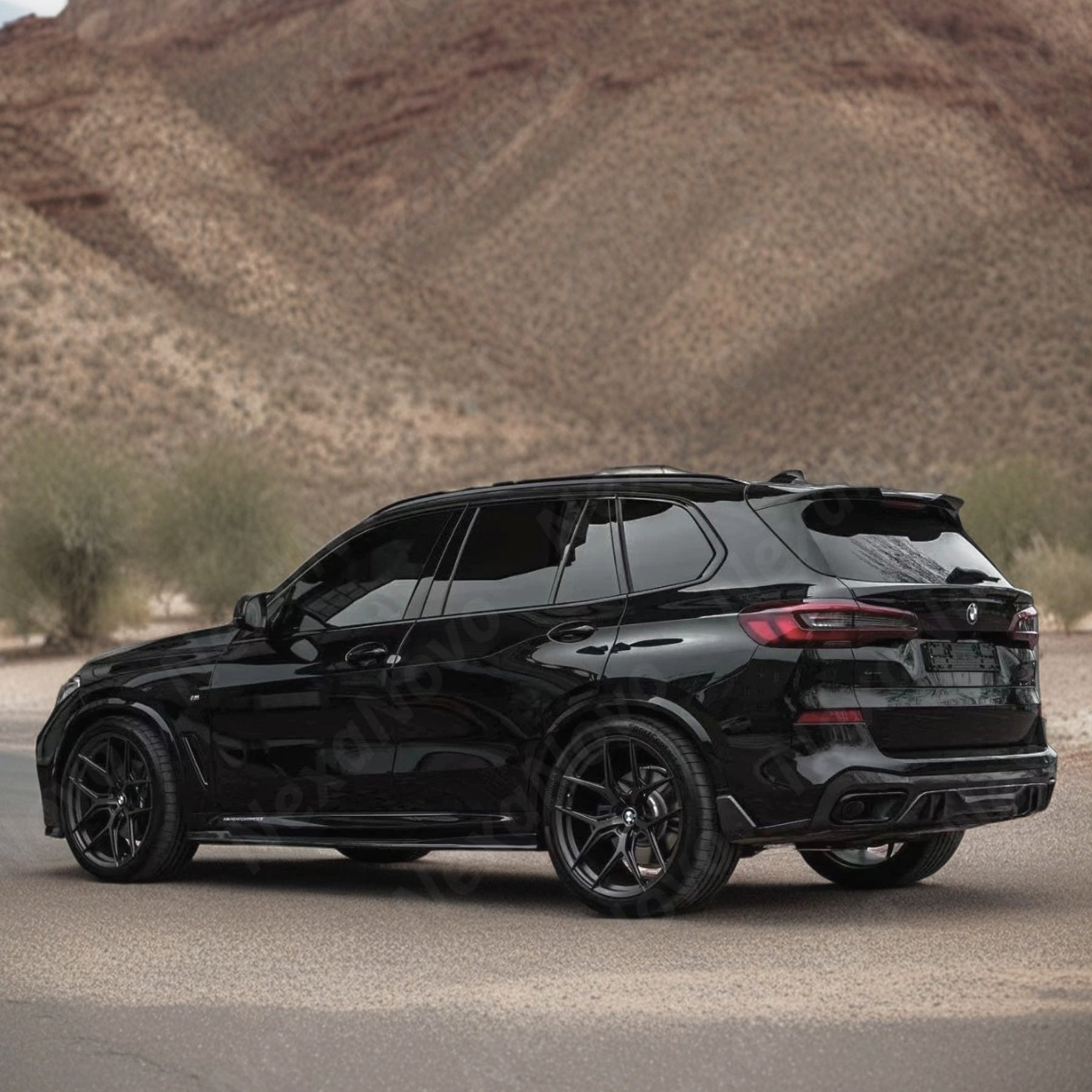 Gloss Black Rear Diffuser + Side Splitters Body Kit for BMW X5 (2019-2025) NexaNovo