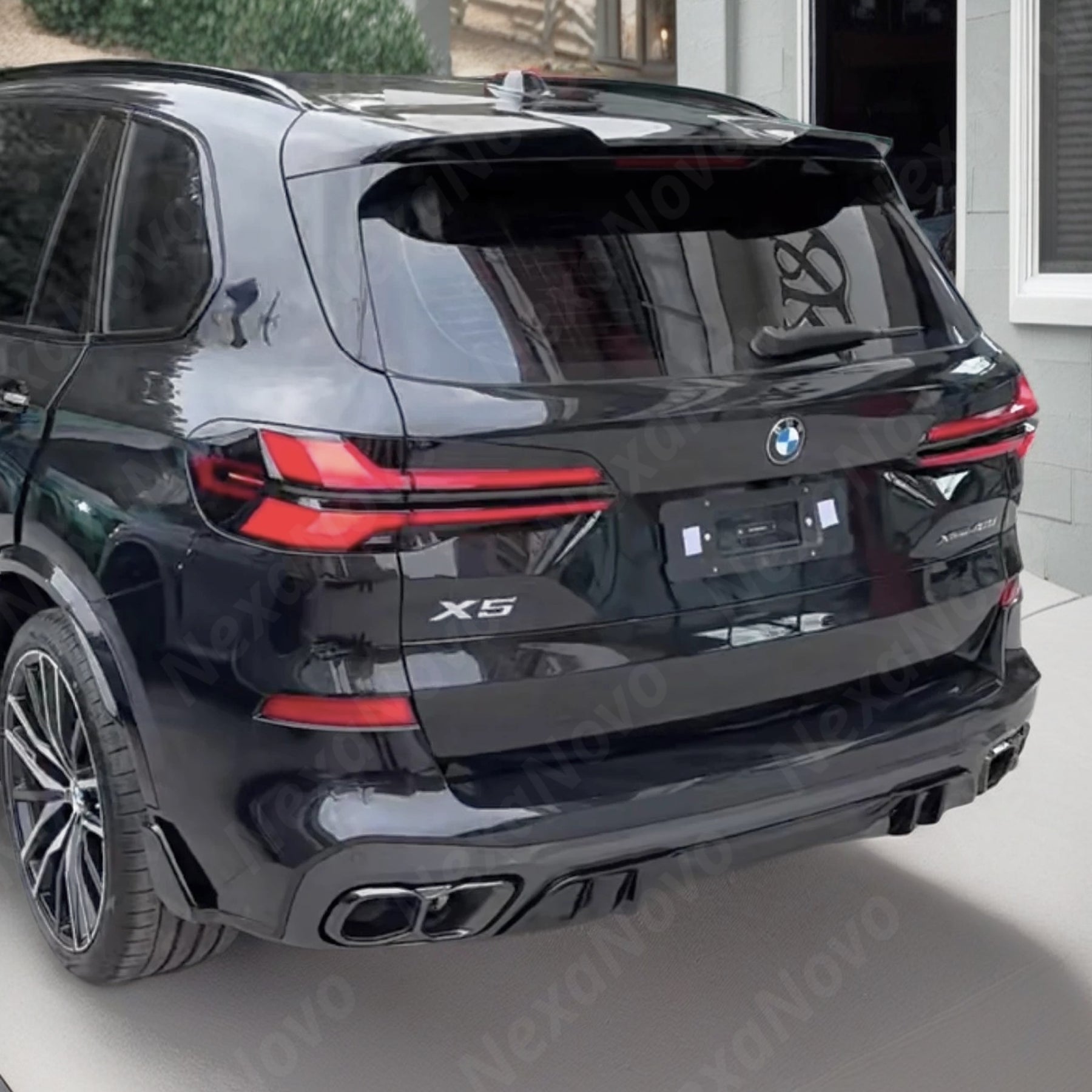 Gloss Black Rear Diffuser + Side Splitters Body Kit for BMW X5 (2019-2025) NexaNovo