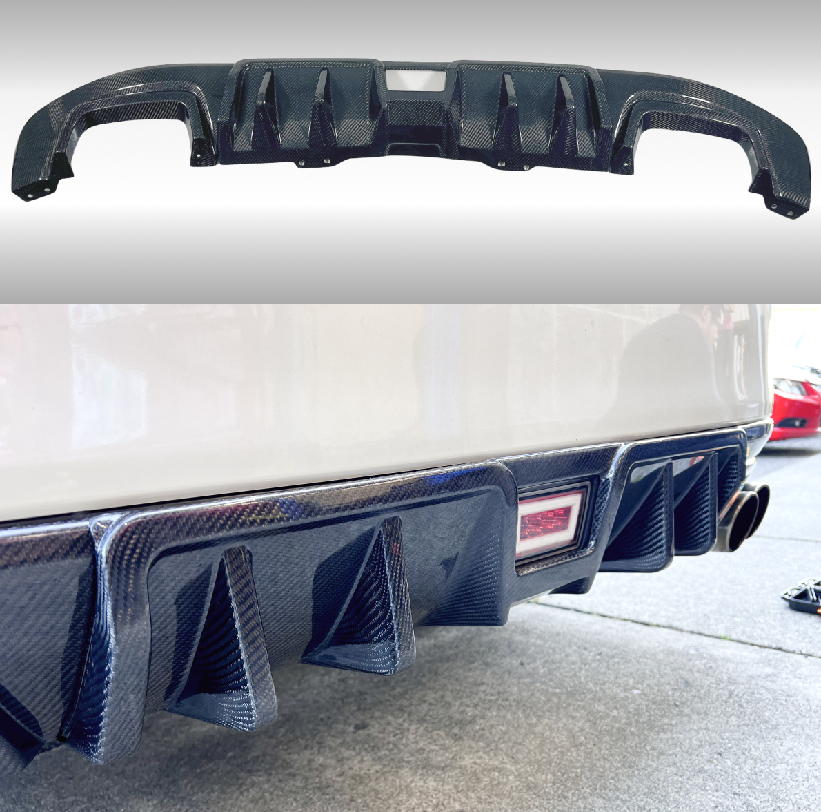 2015 Subaru WRX STI NexaNovo carbon fiber rear lip bumper diffuser