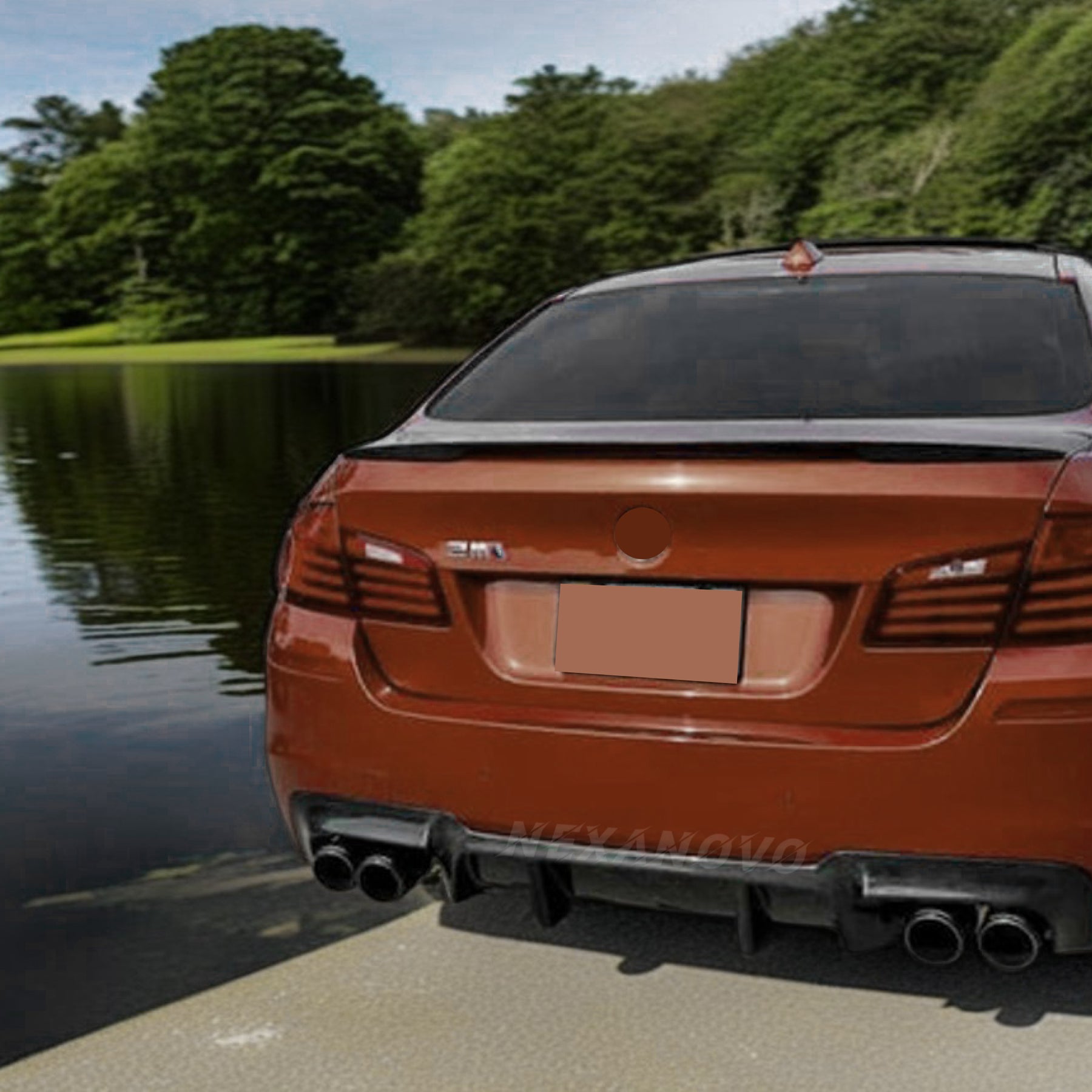 2015 BMW M5 F10 Gloss Black Rear Lower Bumper Wing Lip Diffuser Body Kit by NexaNovo