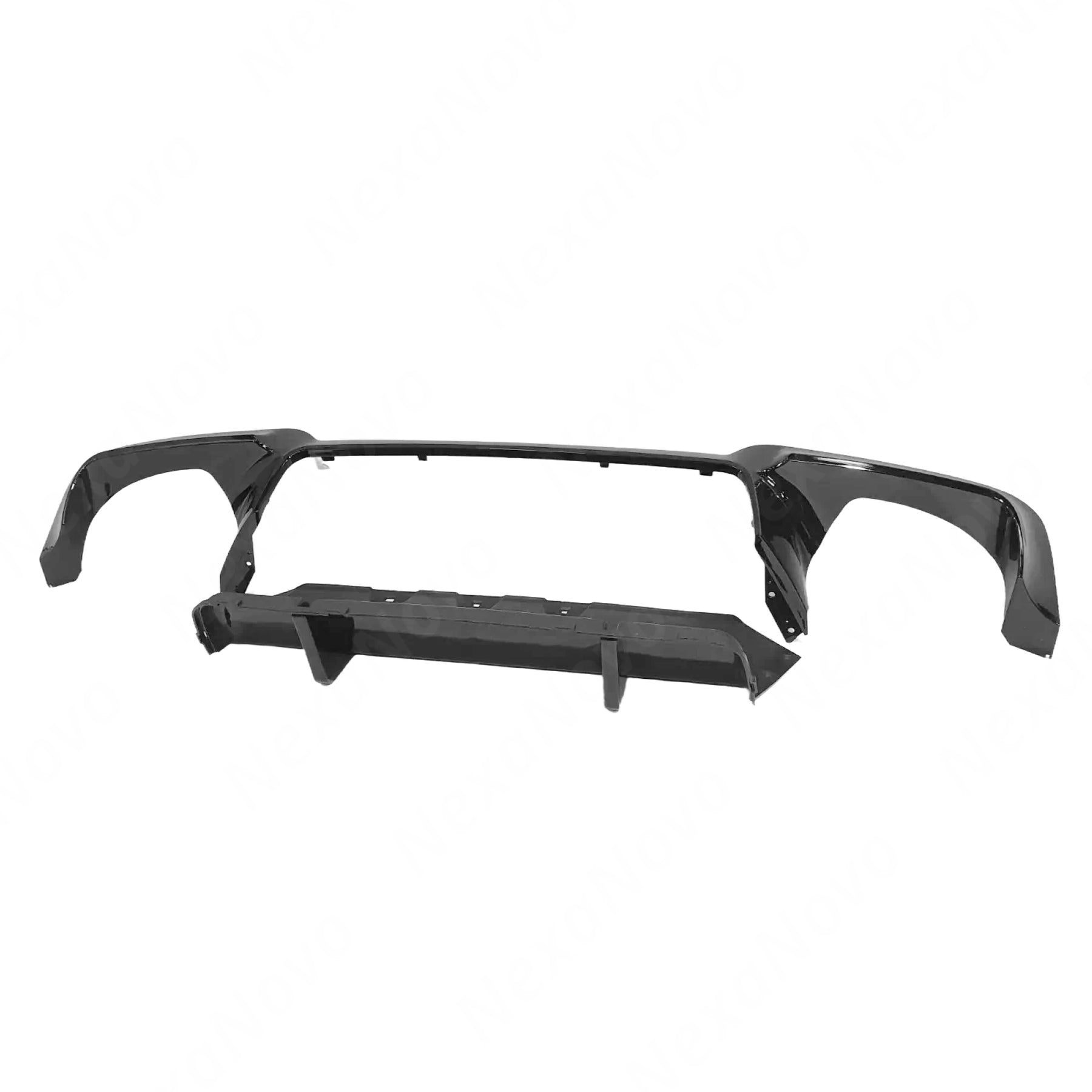 NexaNovo Gloss Black Quad Exhaust Rear Diffuser Body Kit for 2012 BMW 5 series