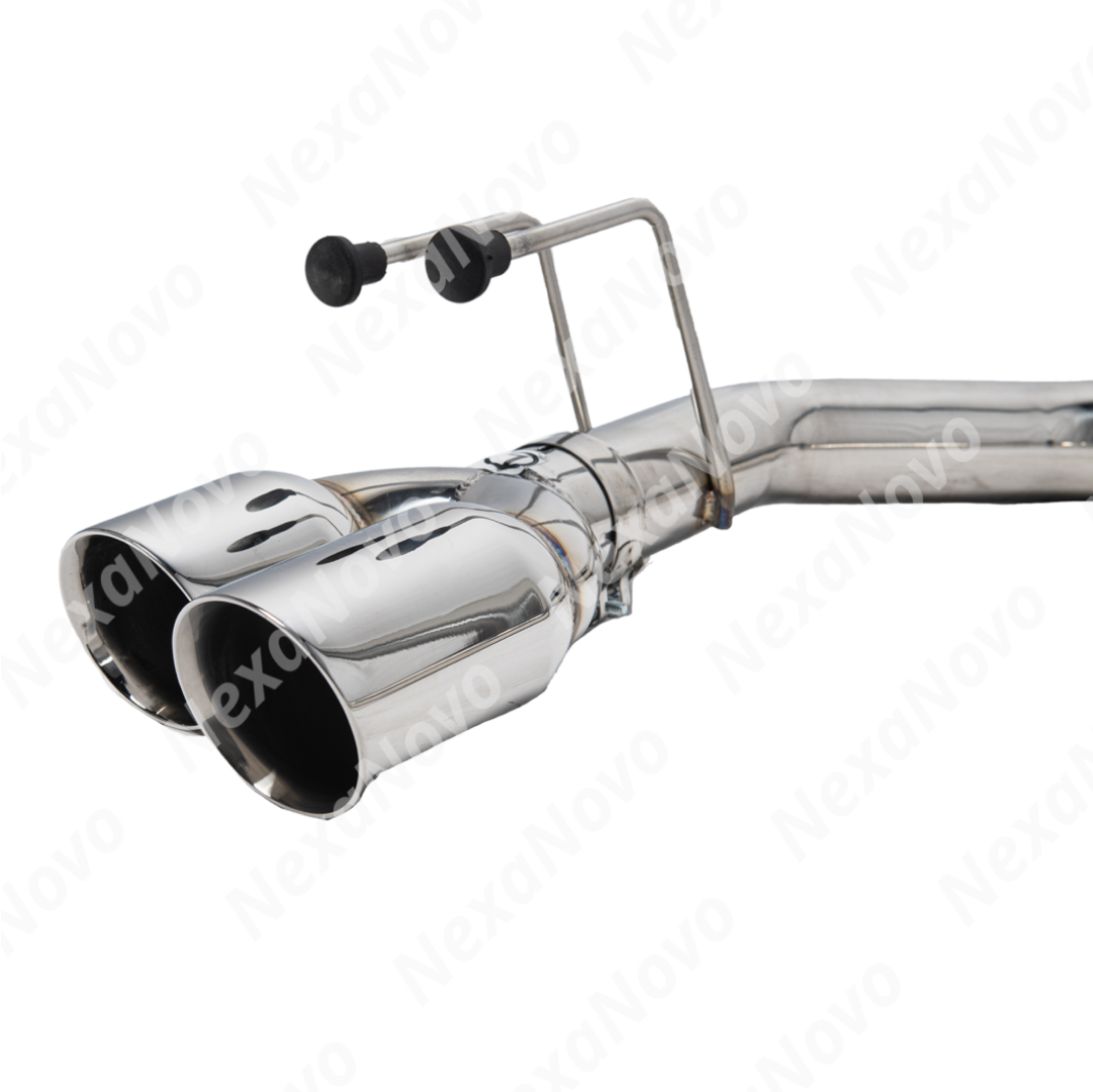 Acura TLX in motion with NexaNovo stainless steel quad tips exhaust