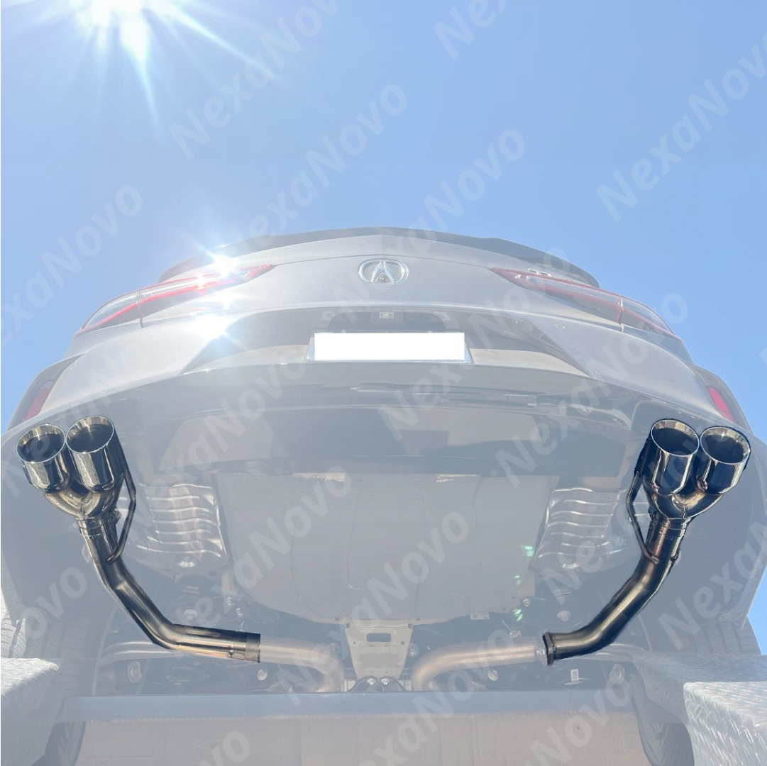 Polished NexaNovo stainless steel quad tips exhaust for Acura TLX 2021+