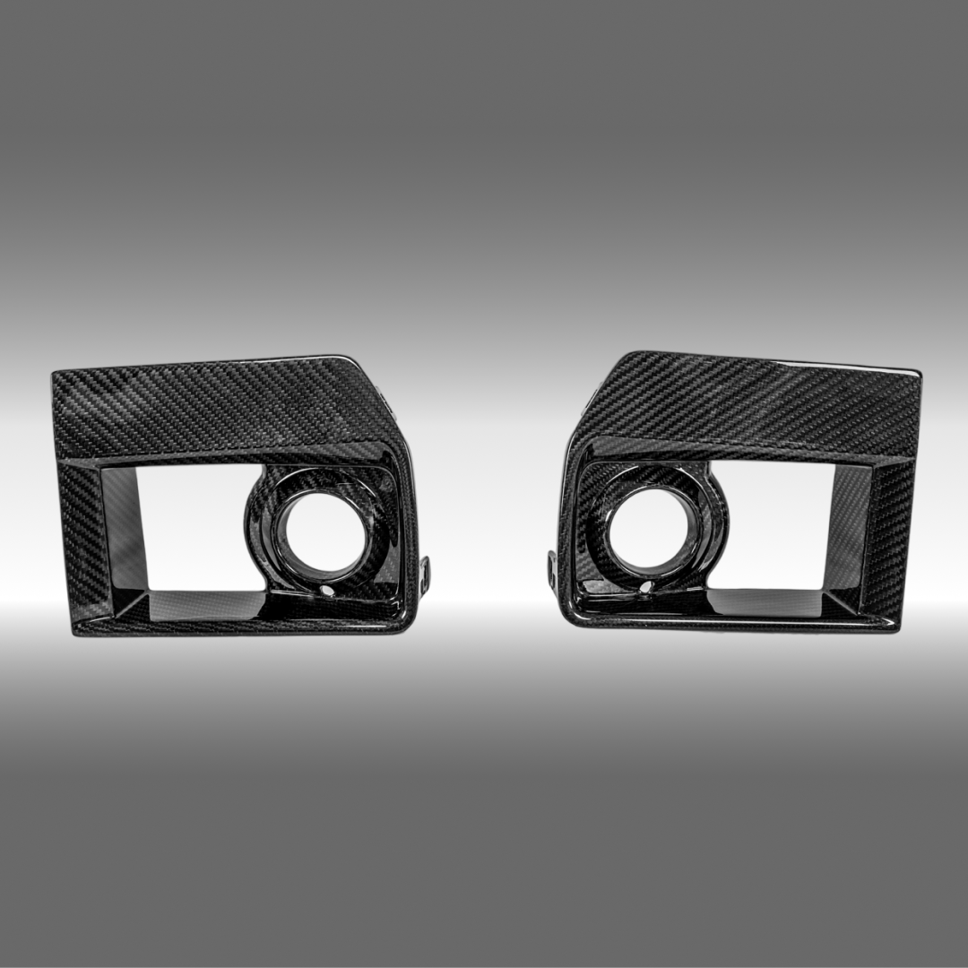 NexaNovo carbon fiber front bumper air vent outlet cover trim on a 2009 Cadillac CTS-V