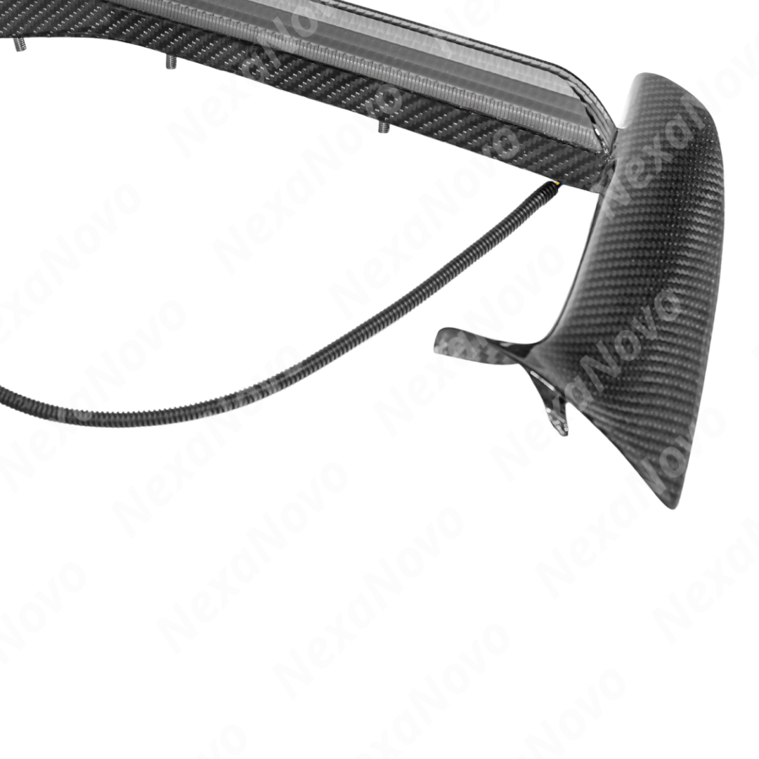 NexaNovo carbon fiber LED DRL bezel integrated on a black C8 Corvette