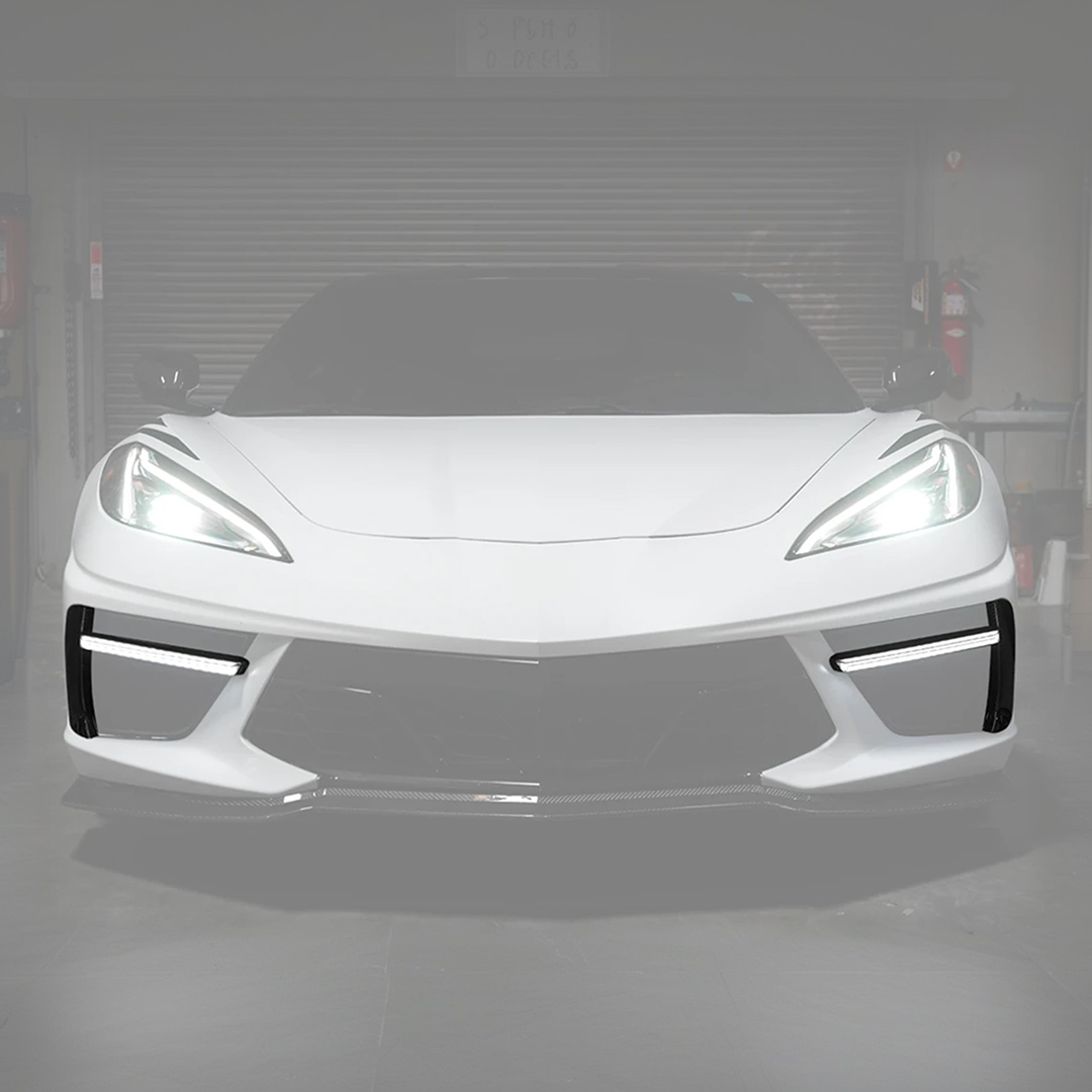 Illuminated NexaNovo carbon fiber LED DRL light bar insert for Corvette C8 2020-Up