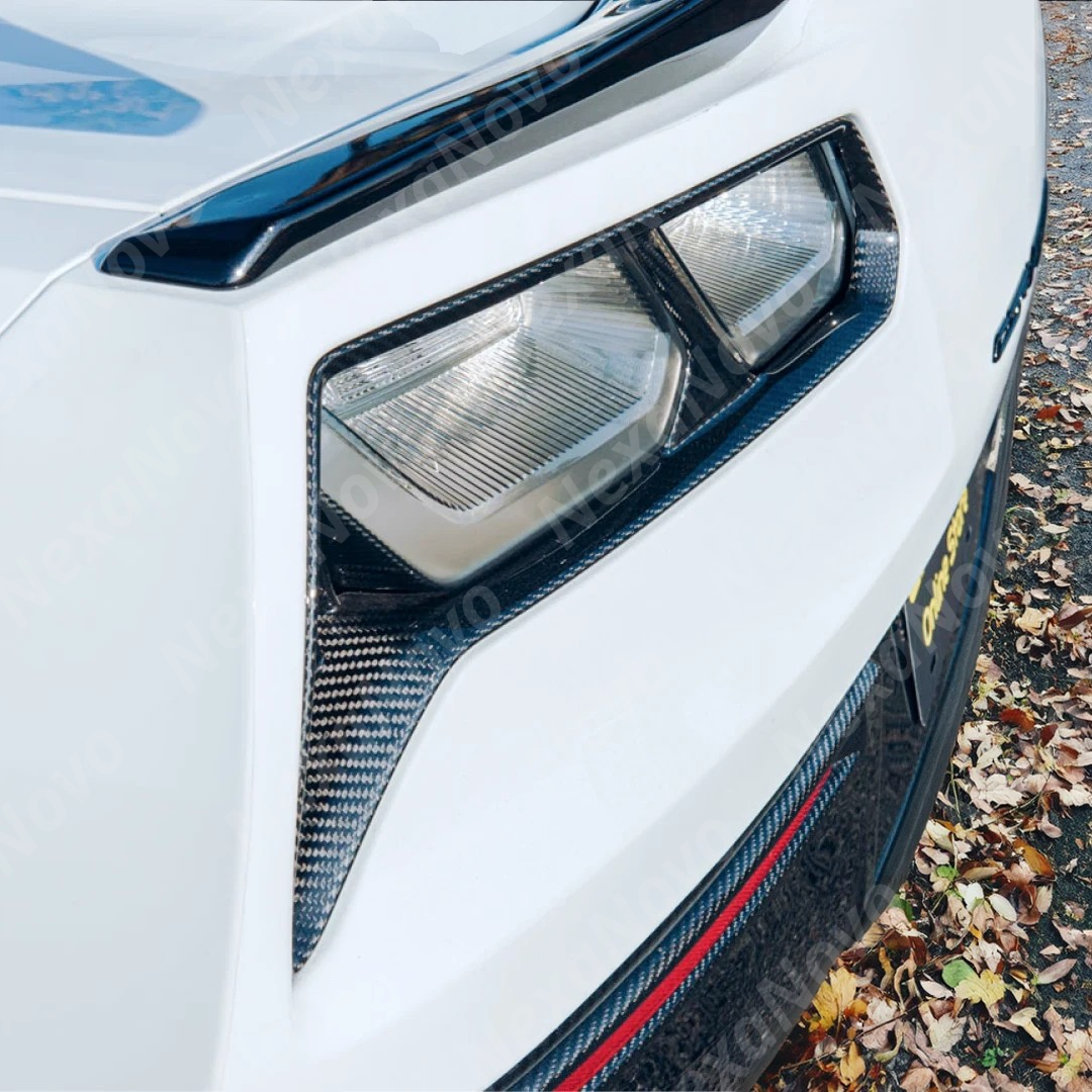 Carbon fiber bezels creating a visual enhancement on C7 Corvette