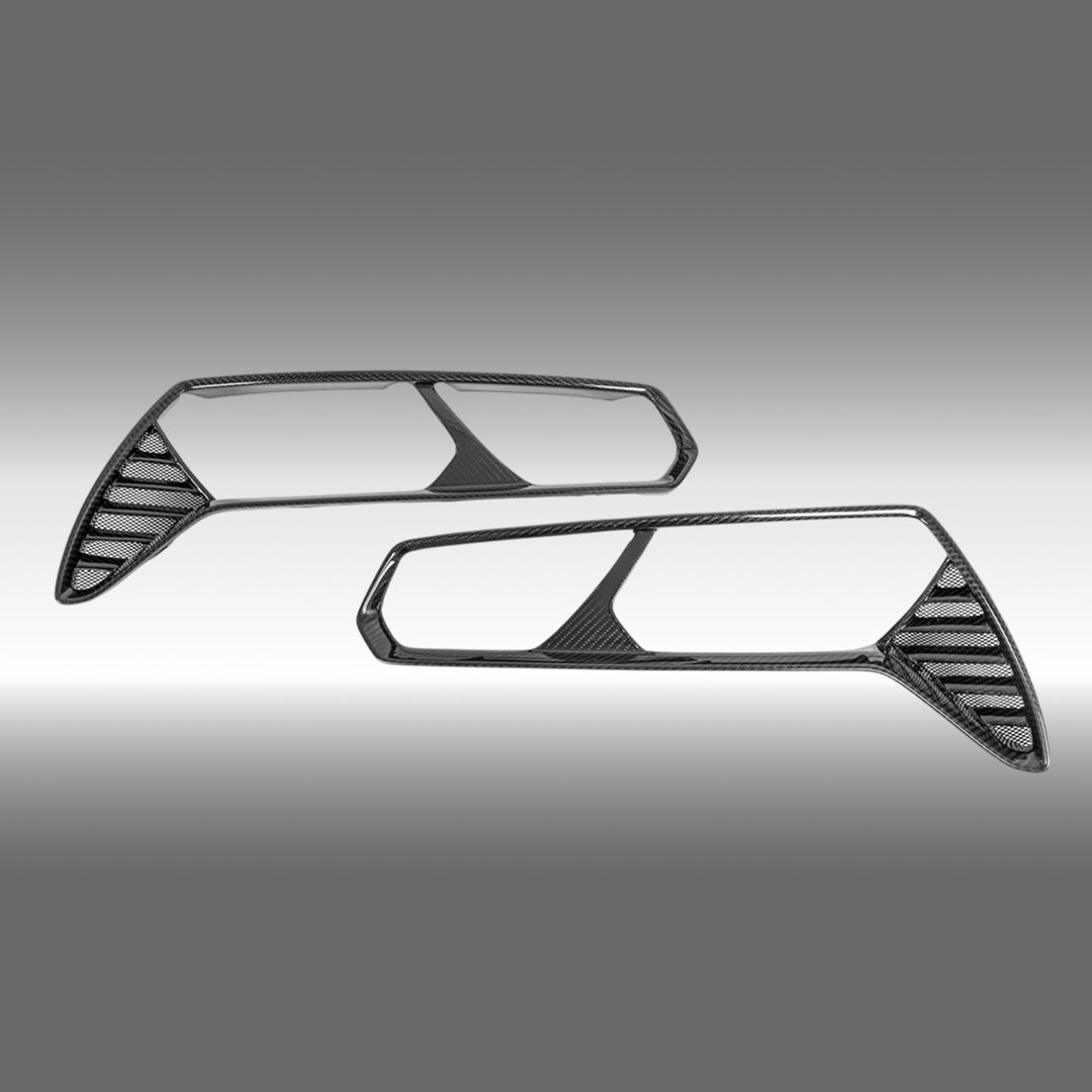 Easy installation of carbon fiber rear tail light bezels on C7 Corvette