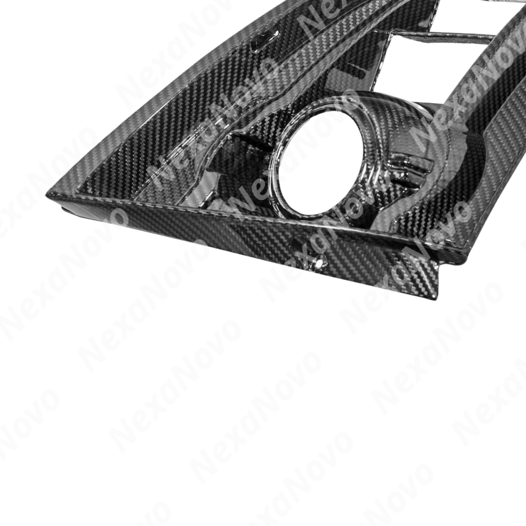 Precision fitment of NexaNovo carbon fiber internal lens cover on 2011 Cadillac CTS