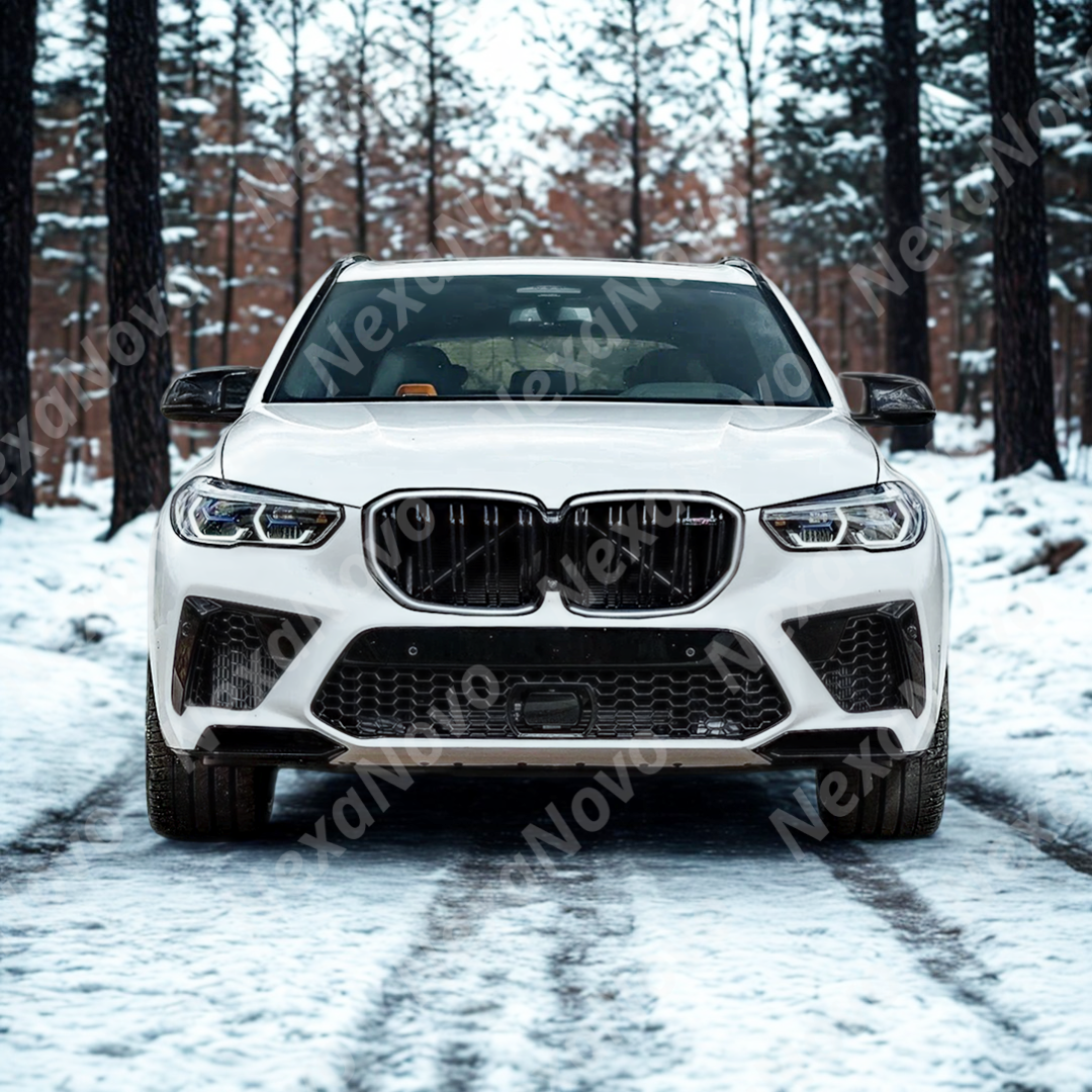 Seamless integration of NexaNovo glossy black LED grills on a black BMW X5 G05