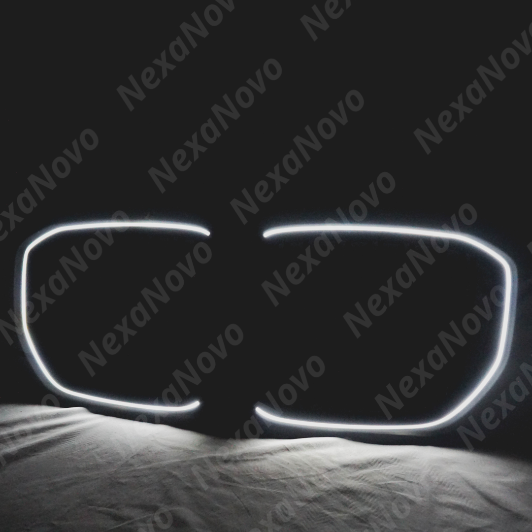 Durable glossy black material of NexaNovo grille accessories with LED for BMW X5 G05