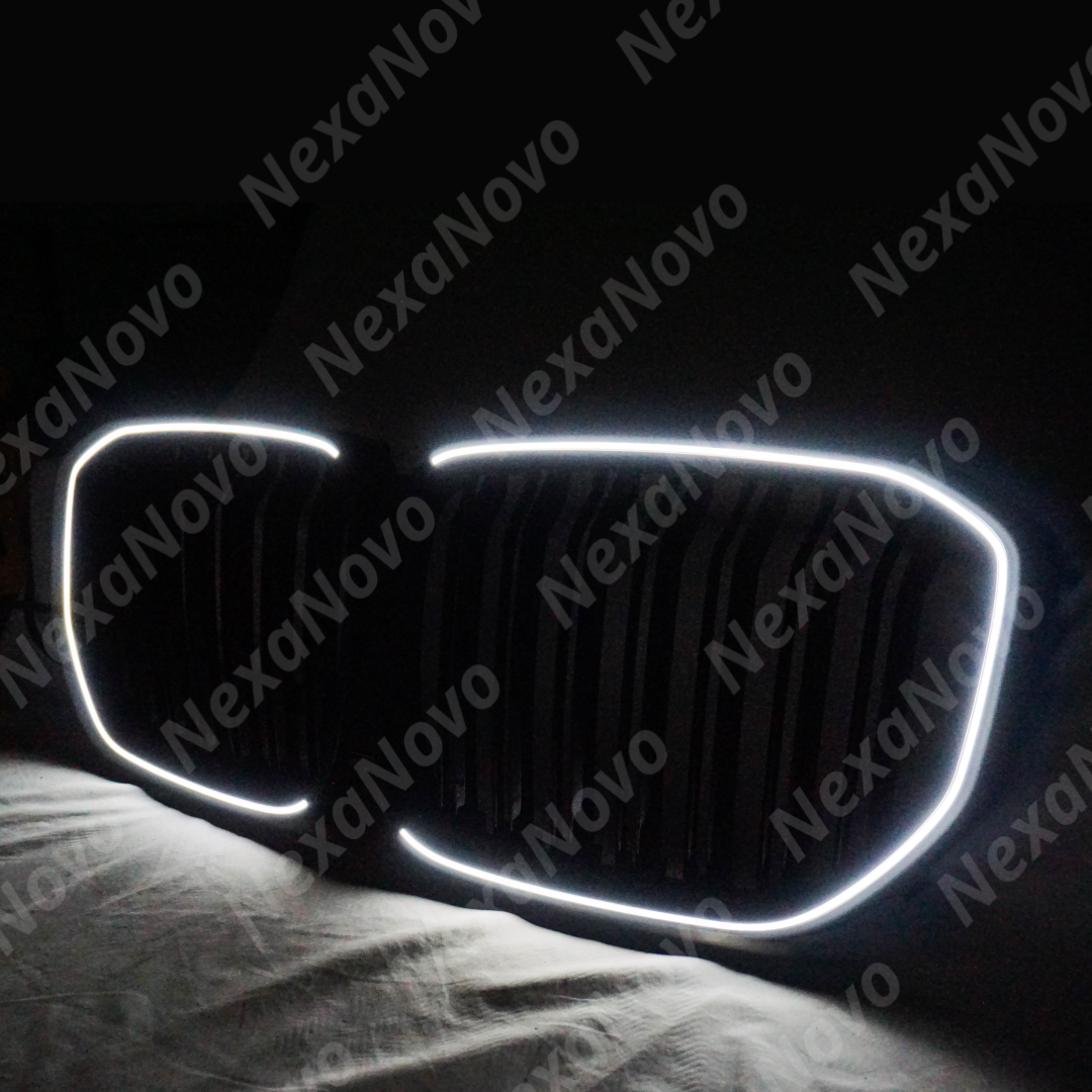 Durable glossy black material of NexaNovo LED grills accessories for BMW X5 G05